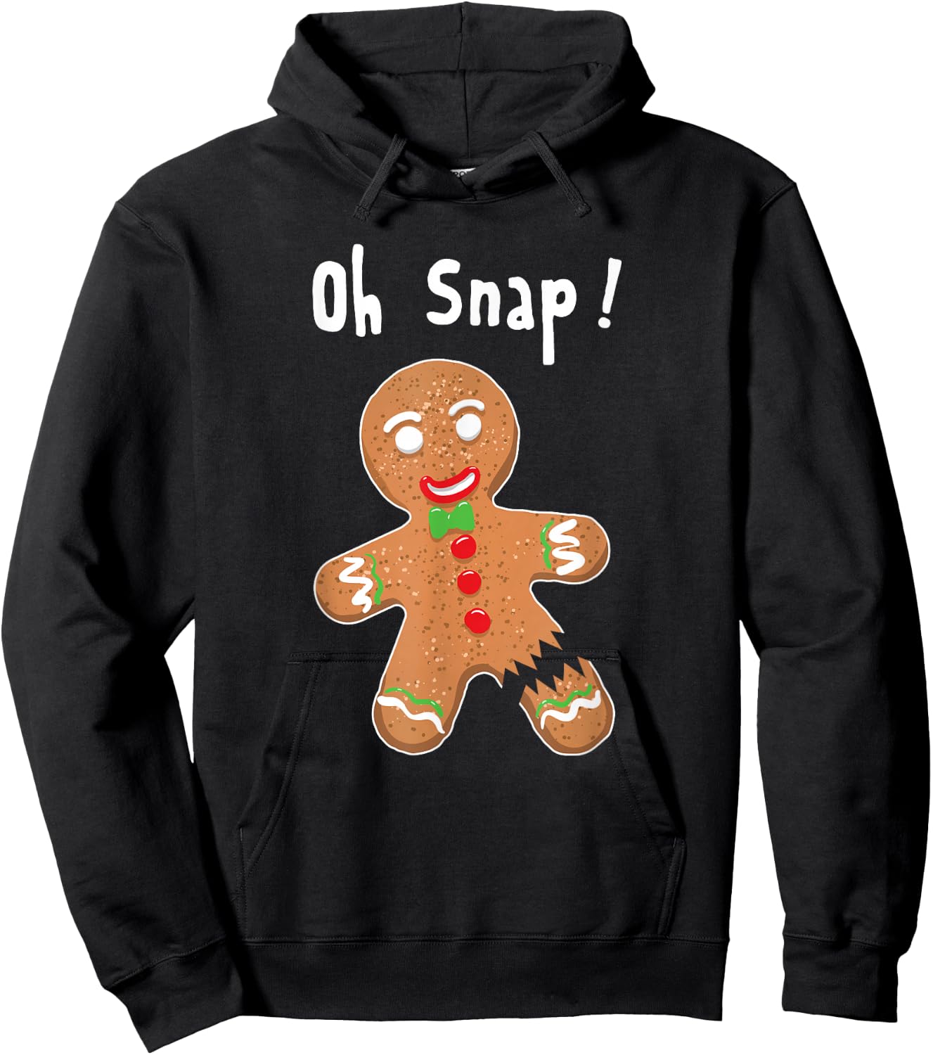 Gingerbread Man Oh Snap Christmas Cookie Costume Baking Team Short Sleeve Hoodie - Hoodie | Black
