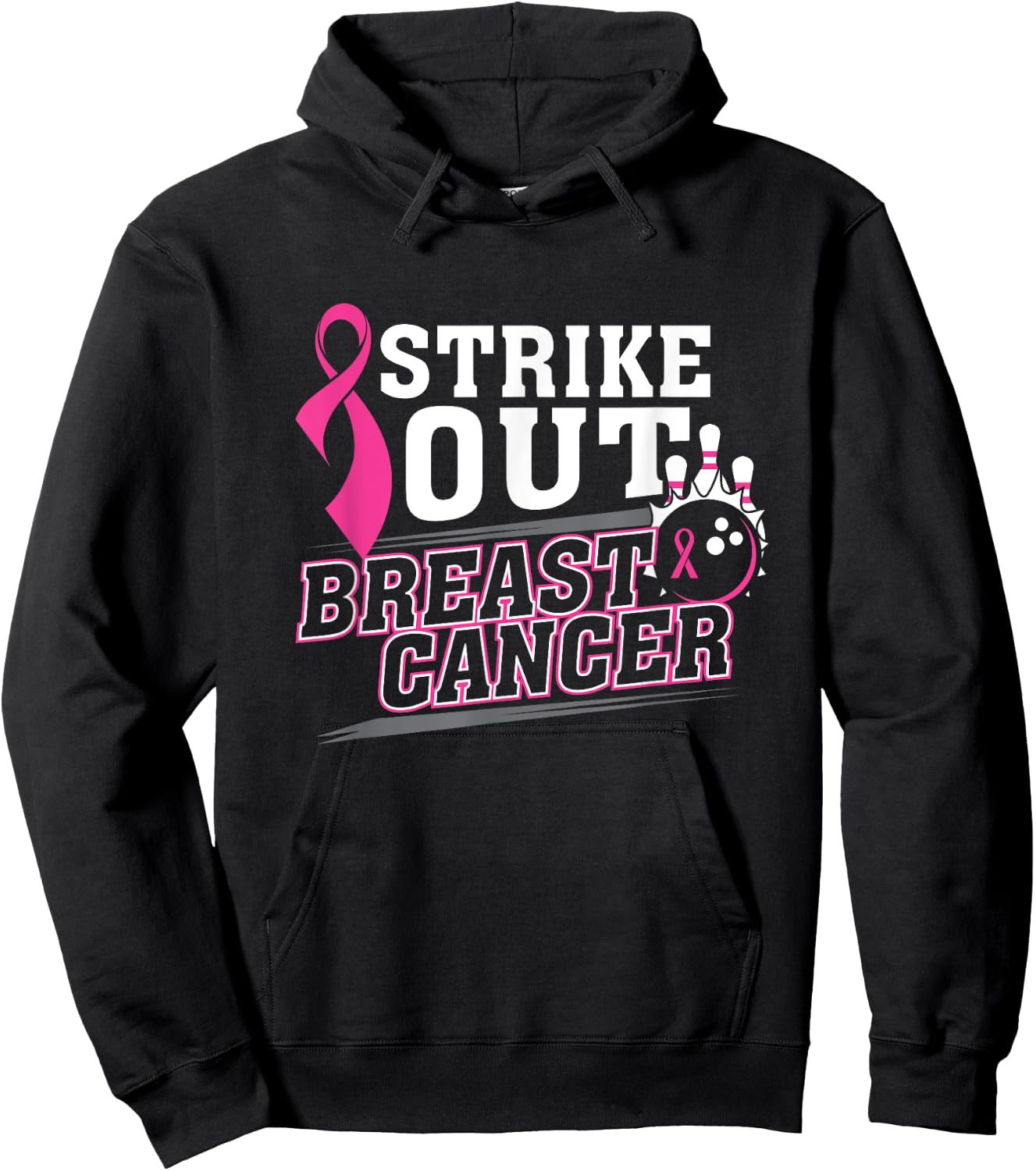 Breast Cancer Awareness Bowling Team Hoodie - Hoodie | Black