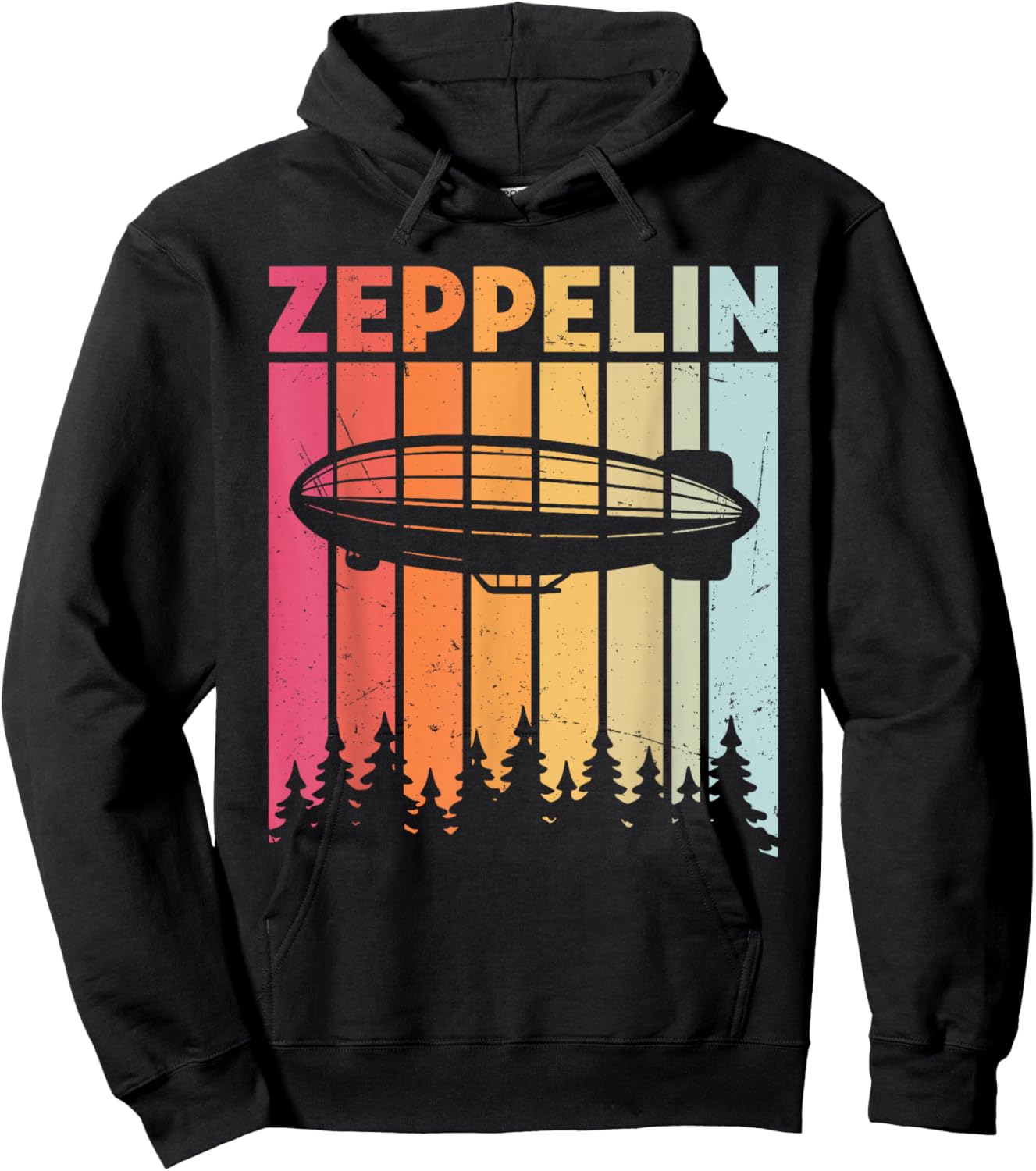 Retro Vintage Zeppelin Blimp Dirigible Airship Women Hoodie - Hoodie | Black