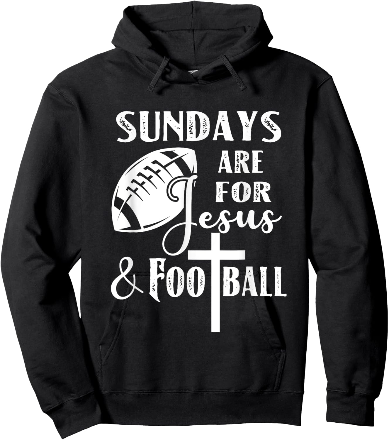 Sundays Are For Jesus And Football Funny Christian Gift Hoodie - Hoodie | Black