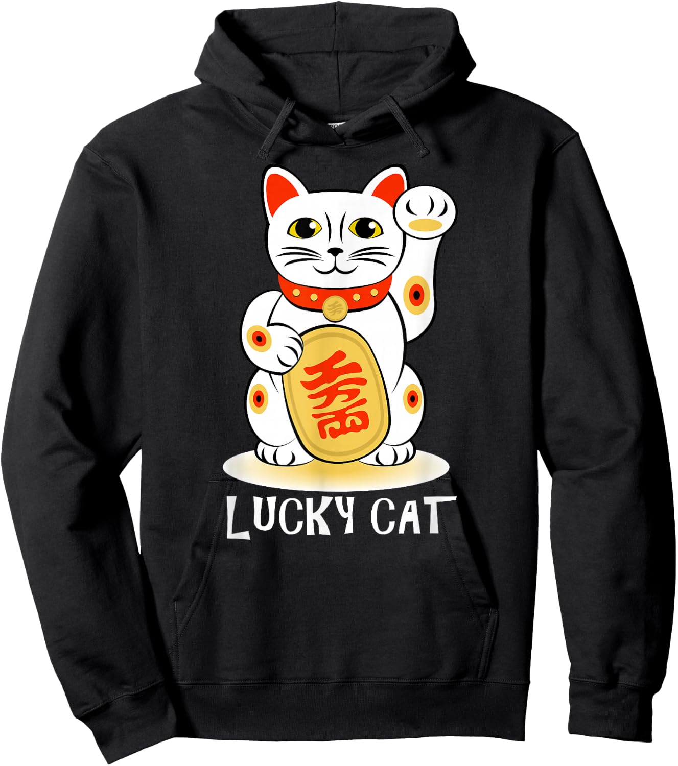 Lucky Cat t shirt; Maneki Neko t shirt; Cat t shirt; Hoodie - Hoodie | Black