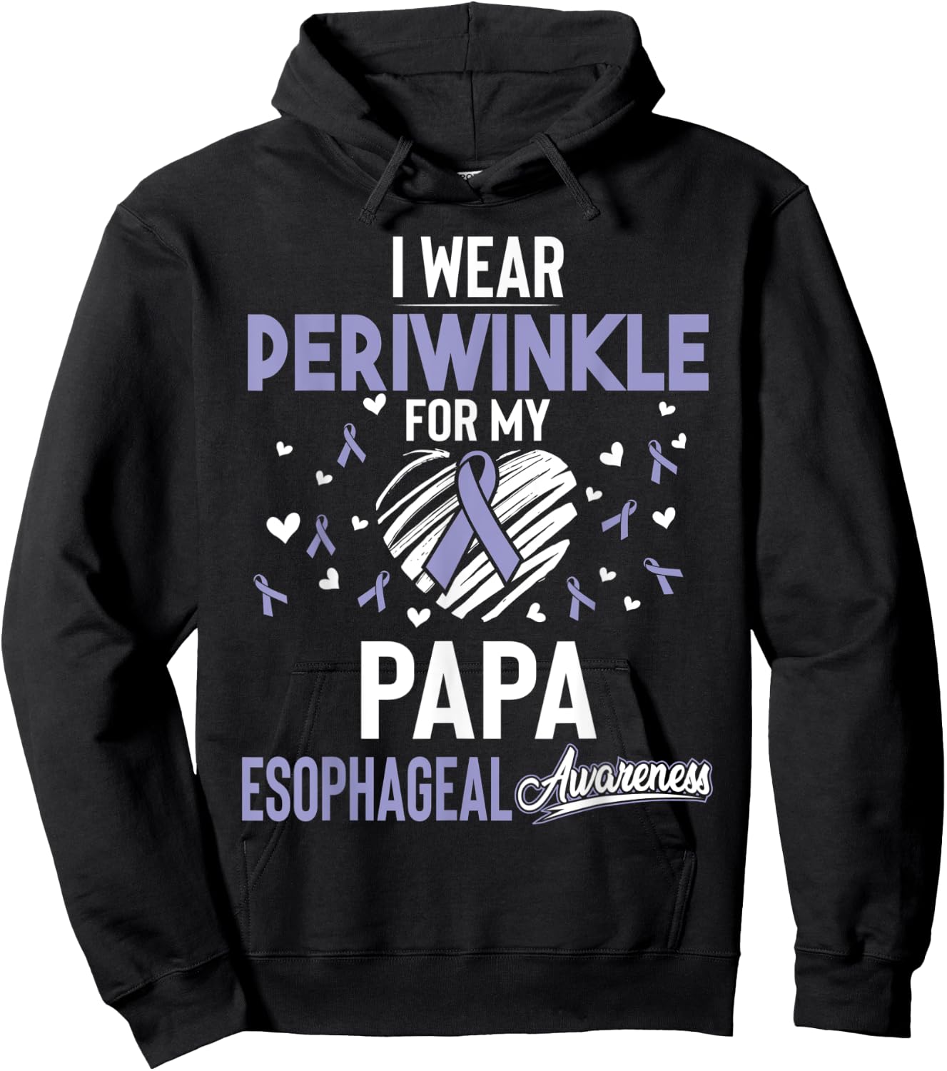 I Wear Periwinkle For My Papa Esophageal Cancer Shirt Hoodie - Hoodie | Black