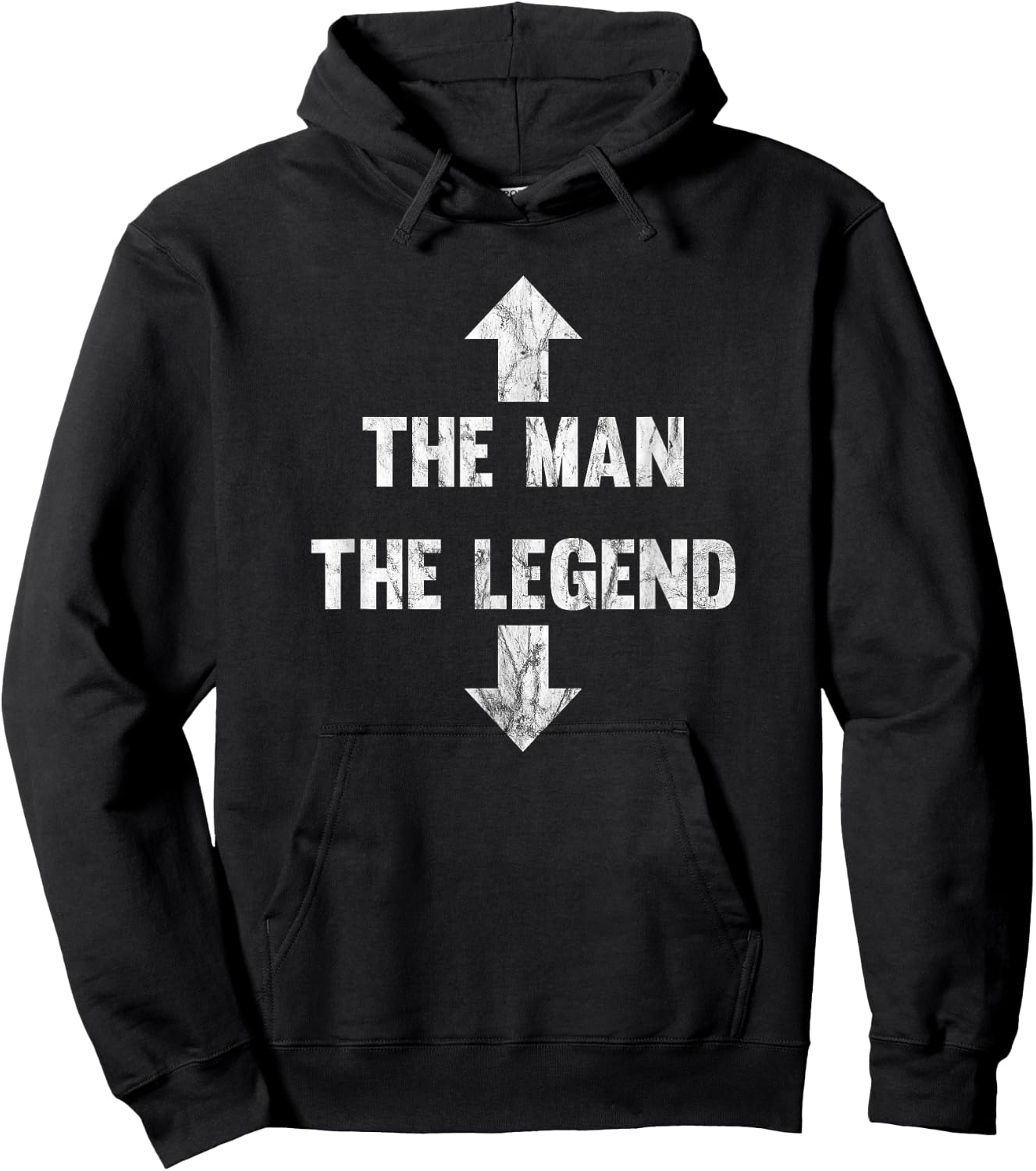 The Man The Legend Distressed Hoodie - Hoodie | Black