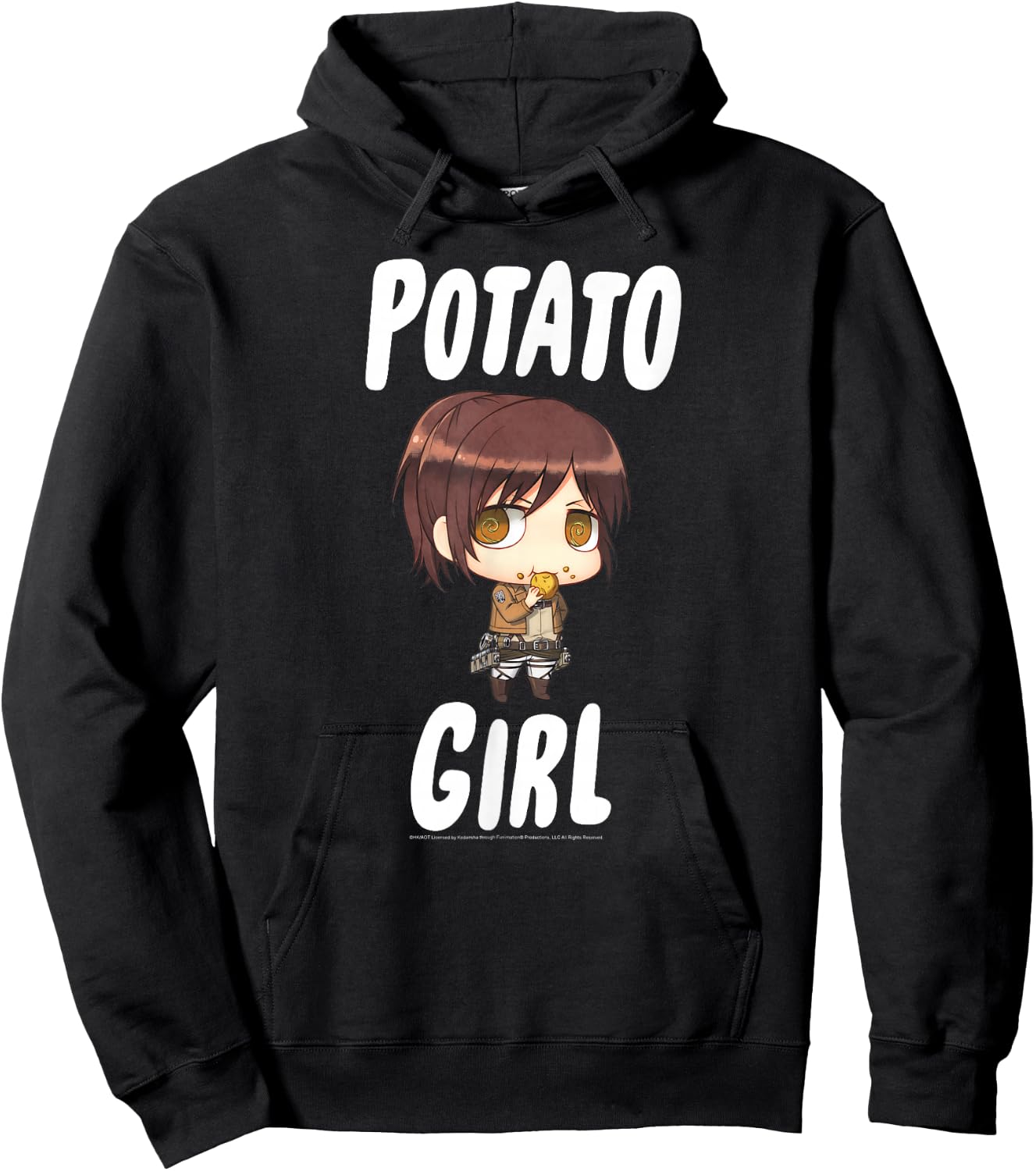 Attack on Titan Potato Girl Chibi AOT Anime Hoodie - Hoodie | Black
