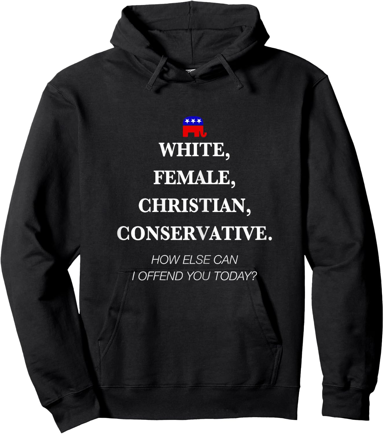 White Female Christian Conservative Republican Shirt Women Hoodie - Hoodie | Black