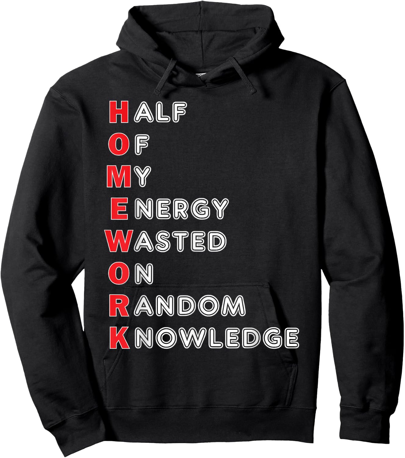 Funny School Homework Shirt For Kids Teens Gift Hoodie - Hoodie | Black