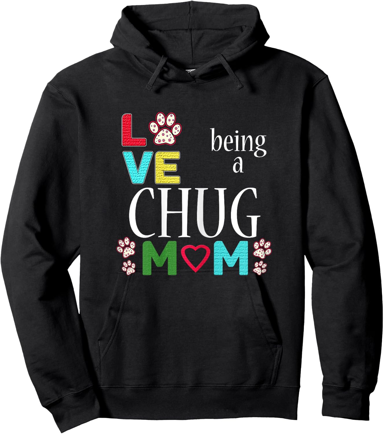 Best Chug Dog Mom I Love Chugs for Girls Hoodie - Hoodie | Black