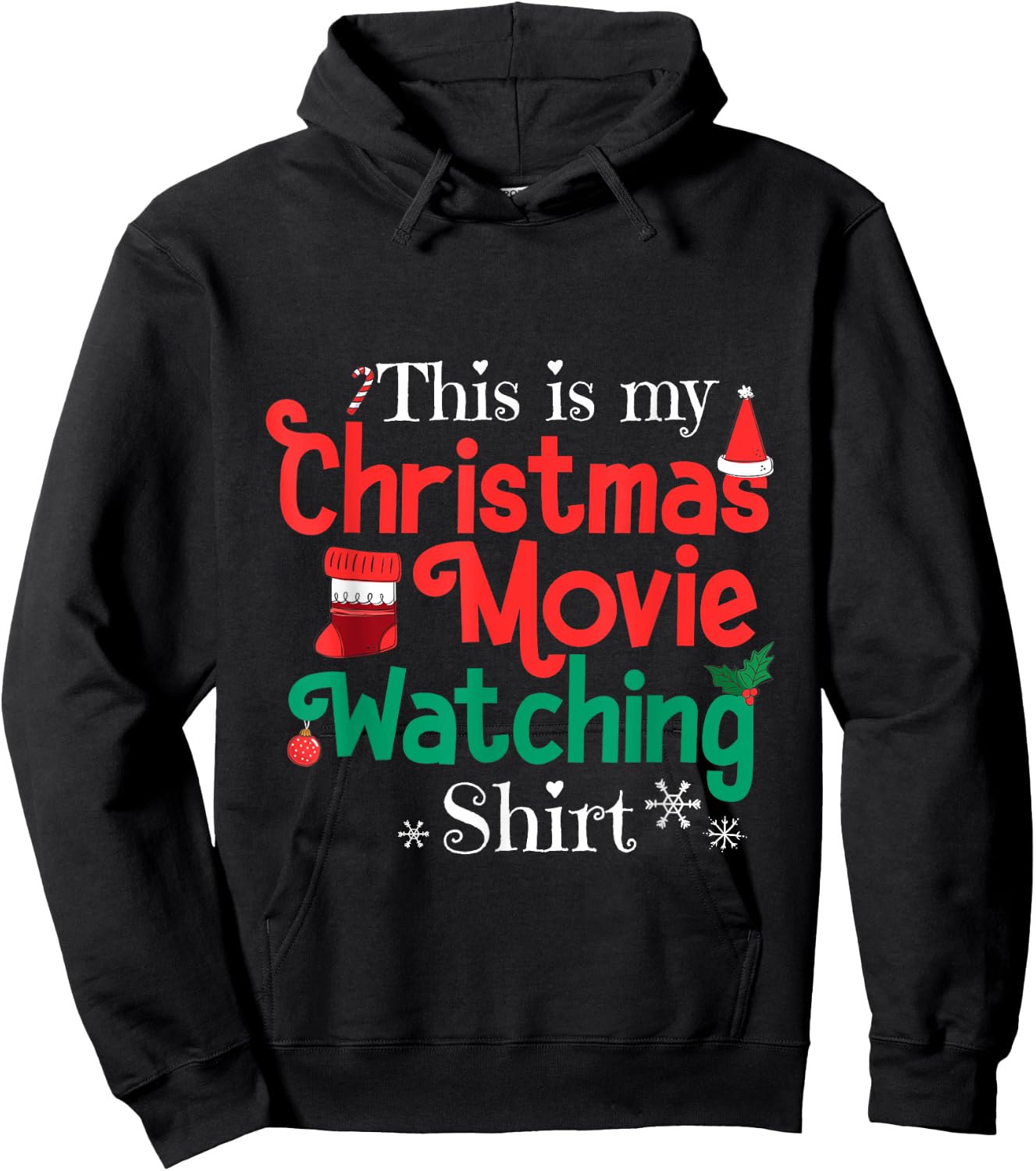 This Is My Christmas Movie Watching Shirt Hoodie - Hoodie | Black