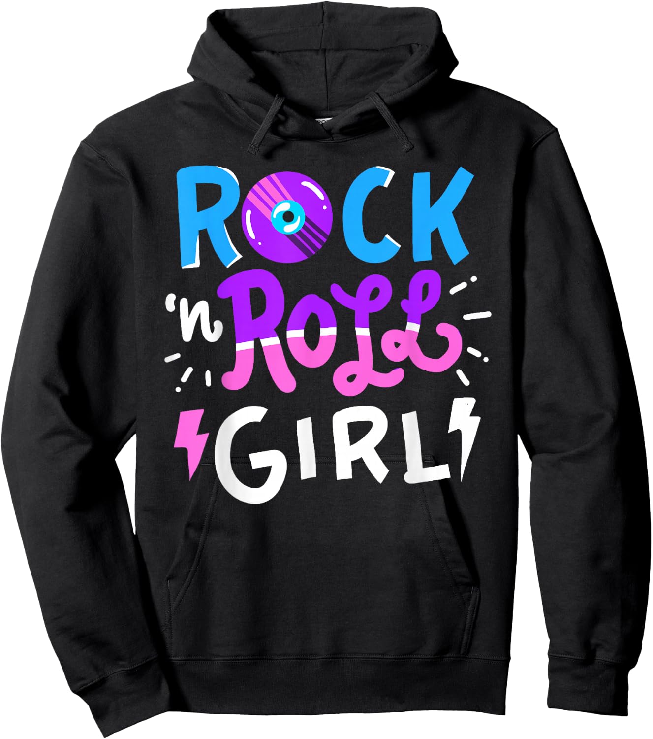 Rock N Roll Girl Music Hoodie - Hoodie | Black