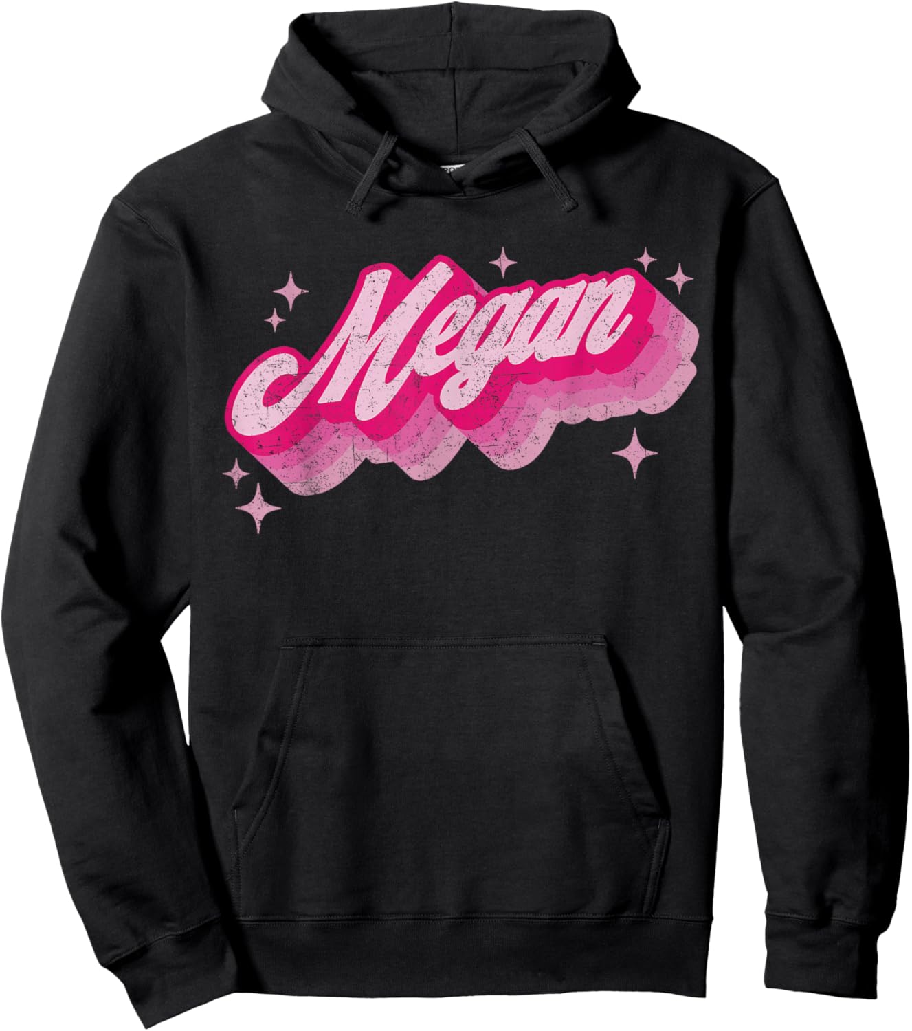 Retro Megan First Name Personalized 80s Birthday Hoodie - Hoodie | Black