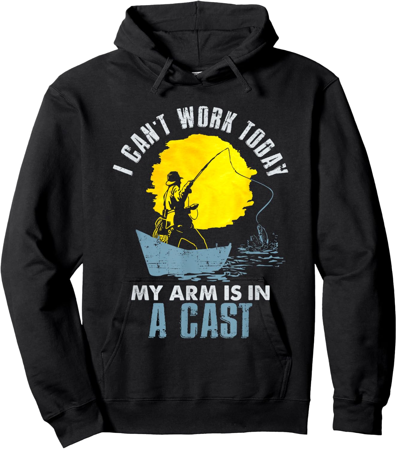 Funny I Can't Work Today My Arm Is in a Cast T Shirt - Laugh Hoodie - Hoodie | Black