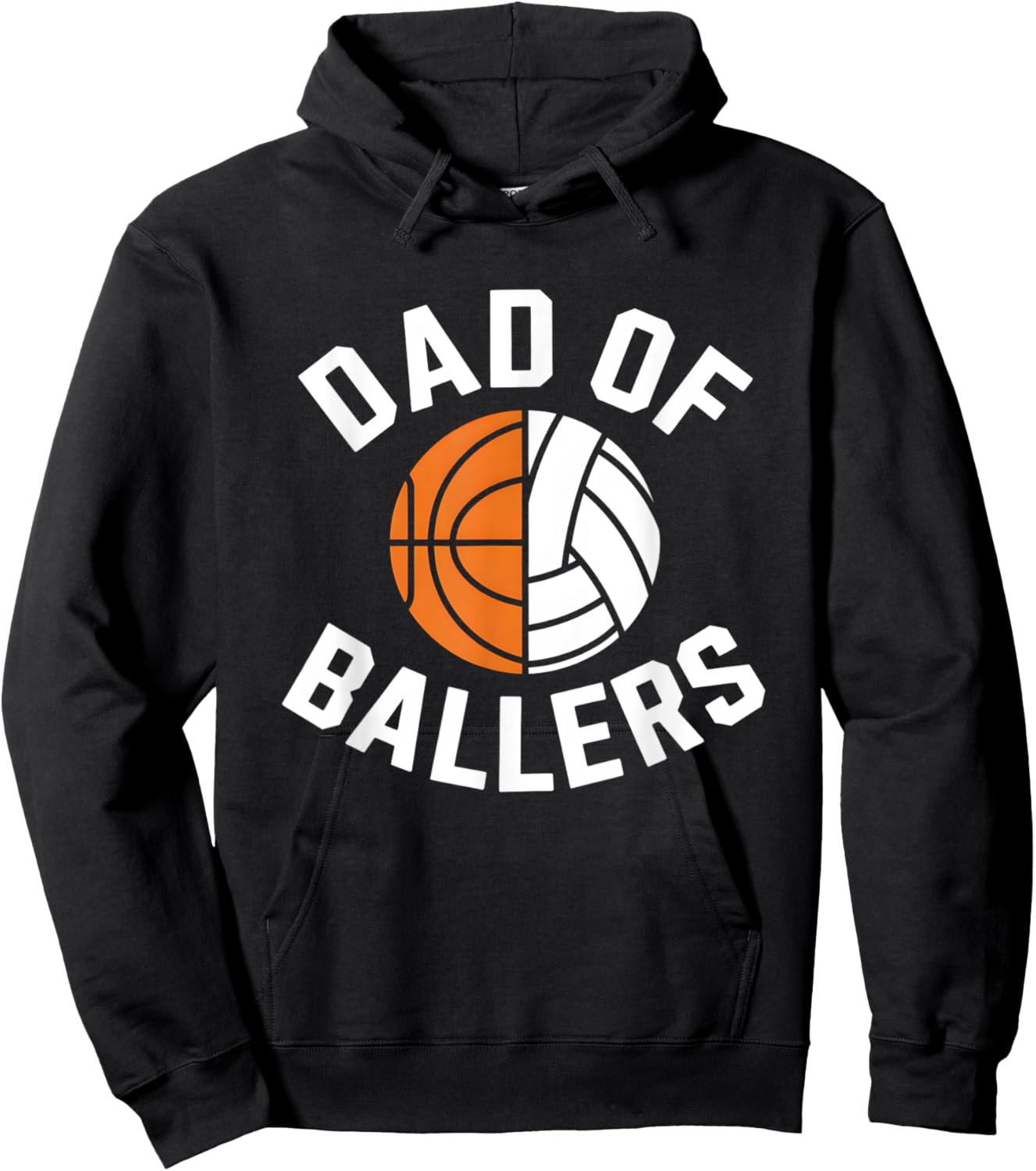 Dad Of Ballers Basketball Volleyball Player Fathers Day Hoodie - Hoodie | Black