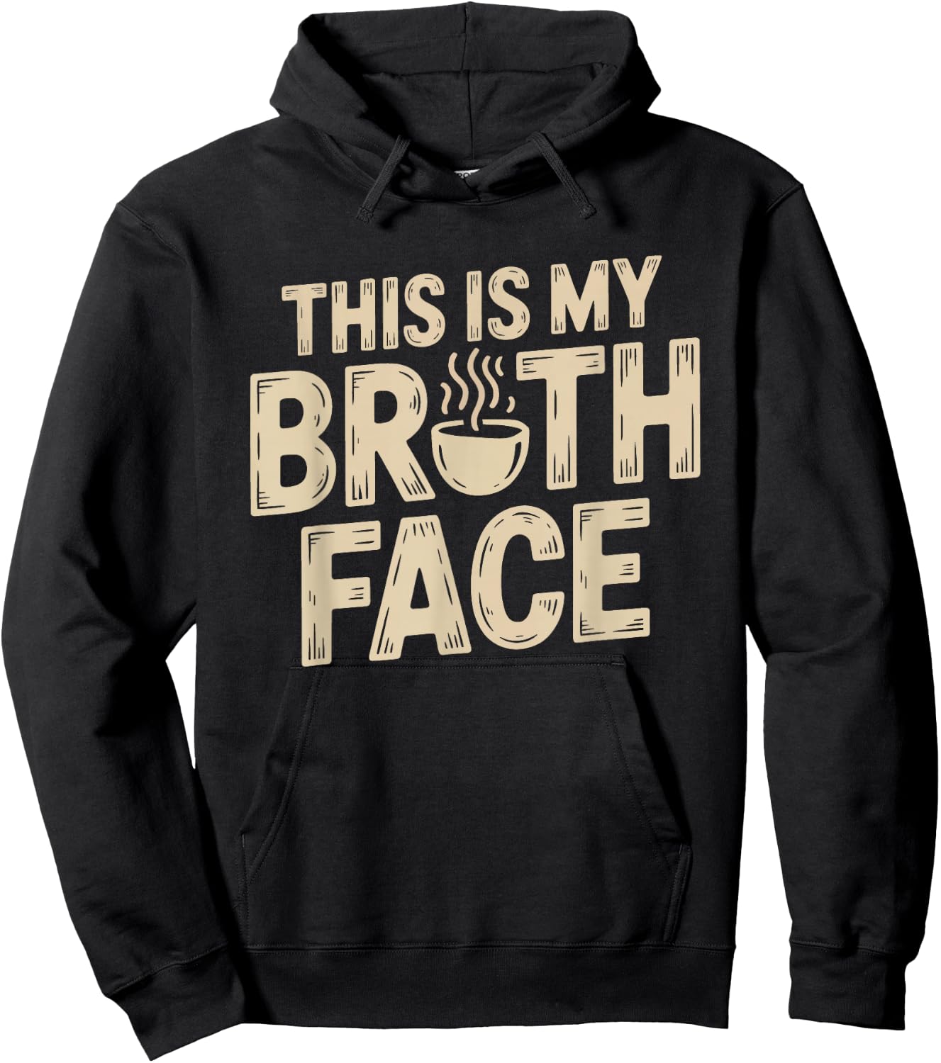 Bone Broth Face Funny Wellness Humor Saying Sipping Lover Hoodie - Hoodie | Black