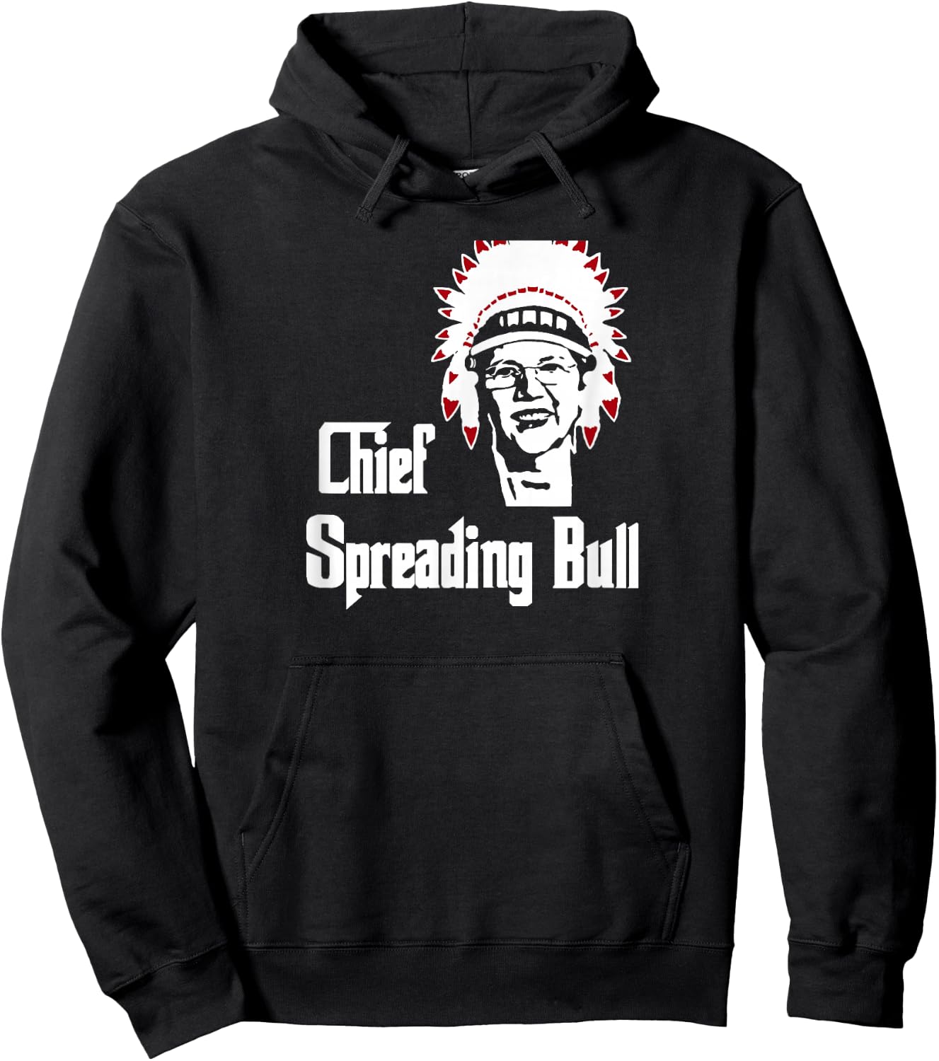 Elizabeth Warren Native American-Chief Spreading Bull Hoodie - Hoodie | Black