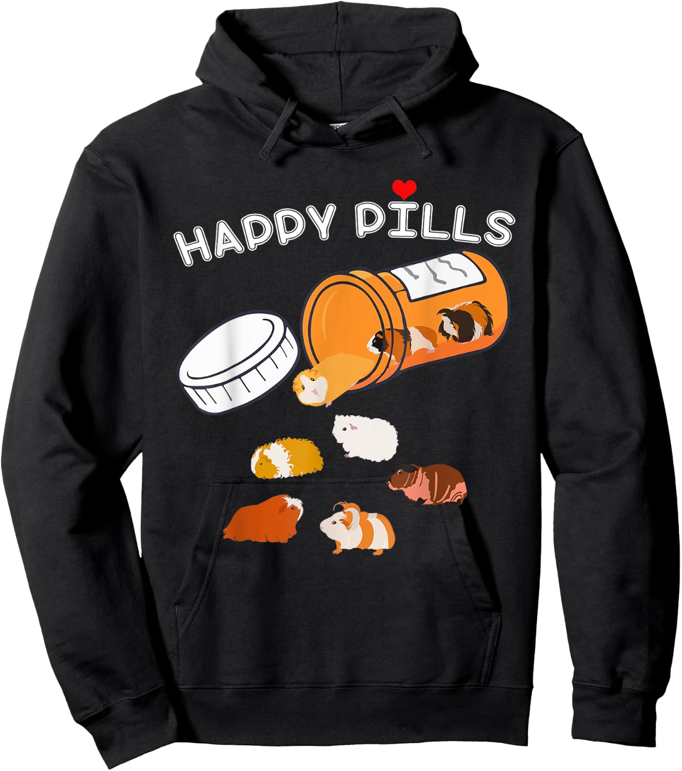 Happy Pill Guinea Pig Hoodie - Hoodie | Black