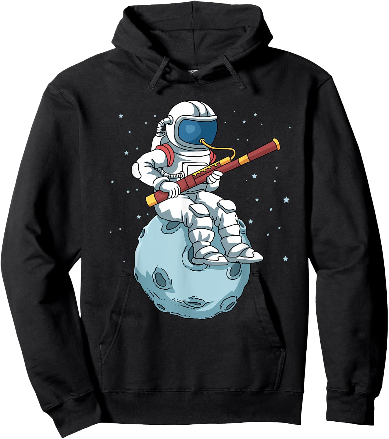 Astronaut Bassoon Band Player Bassoonist Shirt Reeds Hoodie - Hoodie | Black