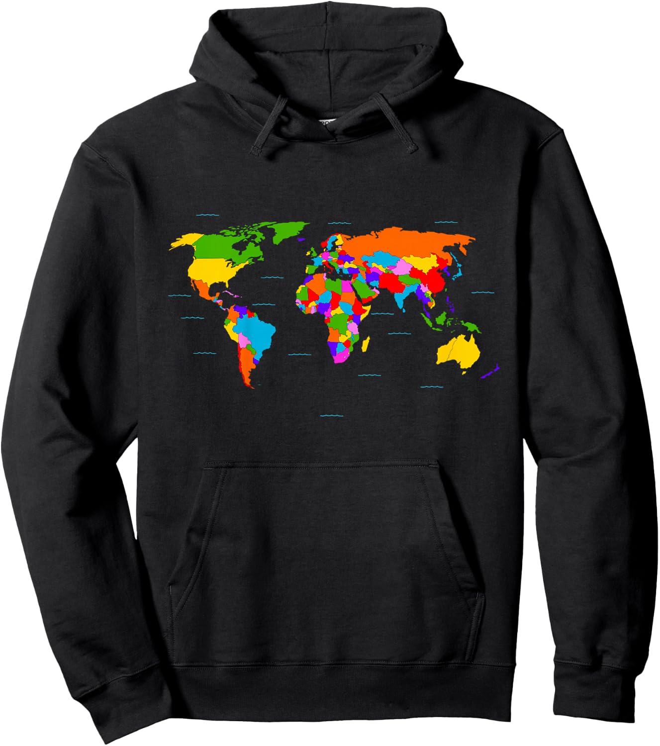 World Map . Boys / Girls Map of the World Hoodie - Hoodie | Black