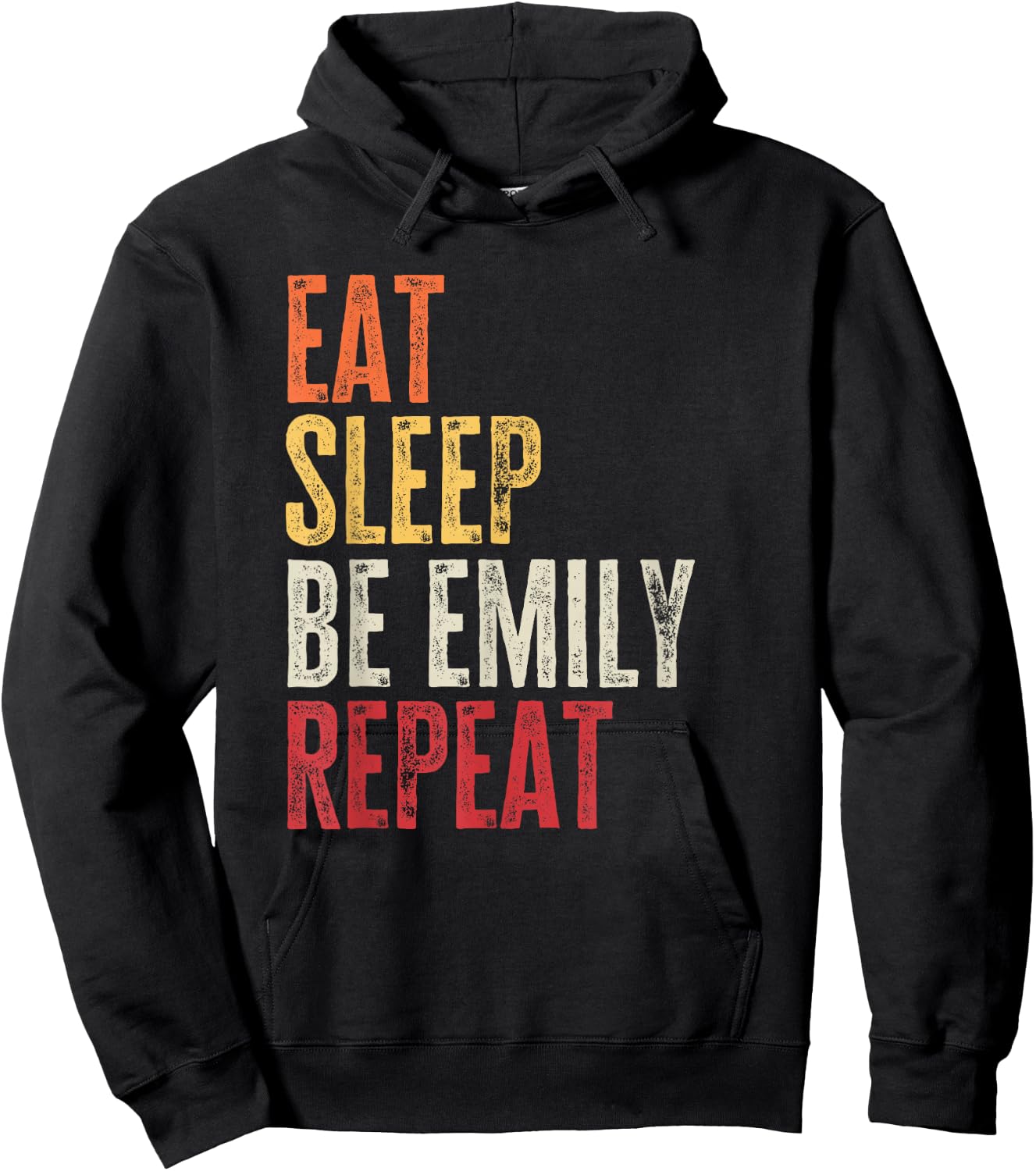Personalized Name Funny Retro Eat Sleep Be Emily Hoodie - Hoodie | Black