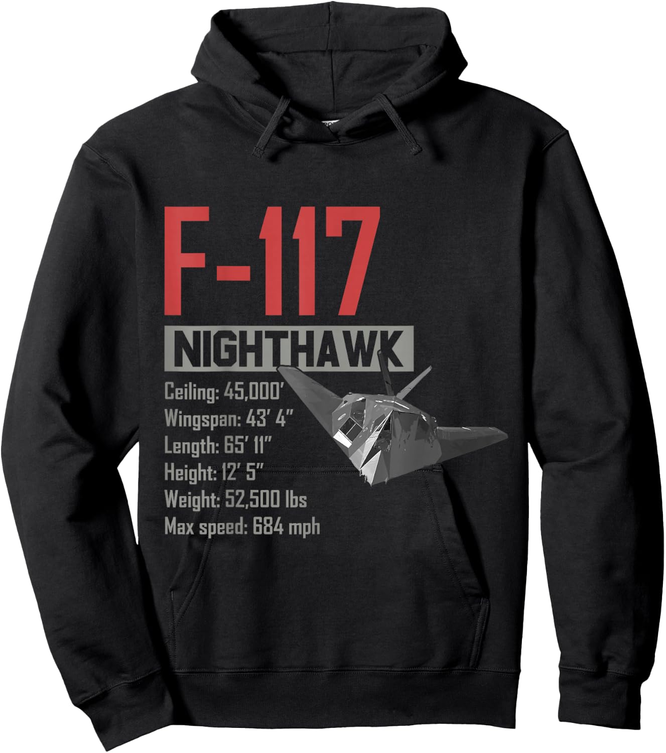 American Camouflage Bomber F117 Nighthawk Hoodie - Hoodie | Black