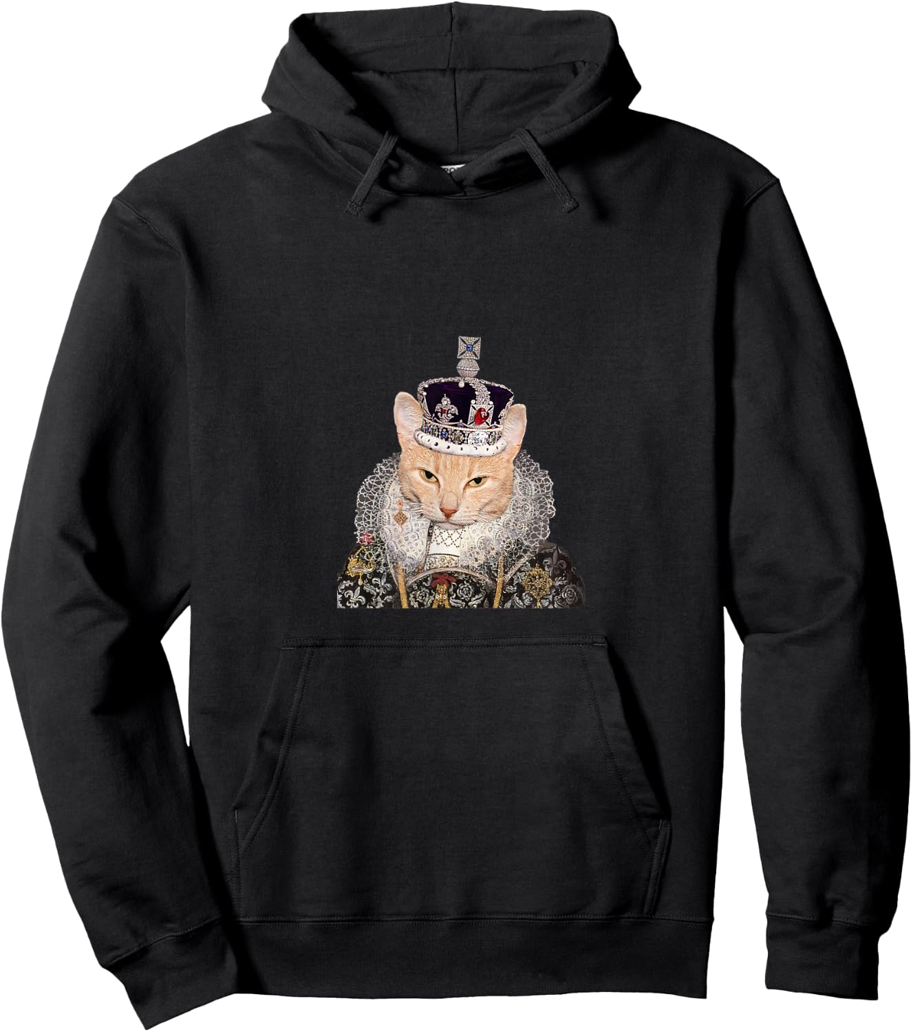 Tudor Cat With Crown Shirt Men Women Girls Kids Hoodie - Hoodie | Black
