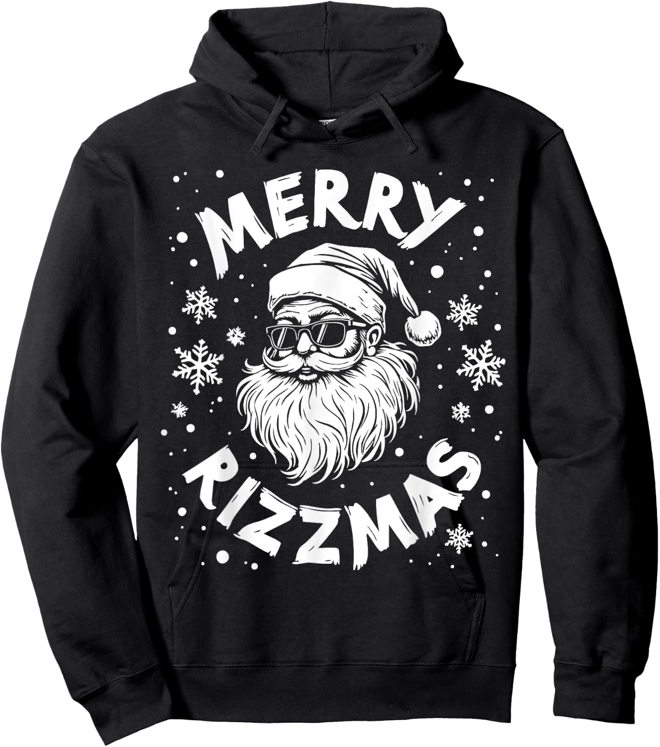 Merry Rizzmas Kids Teens School Funny Christmas Santa Claus Hoodie - Hoodie | Black