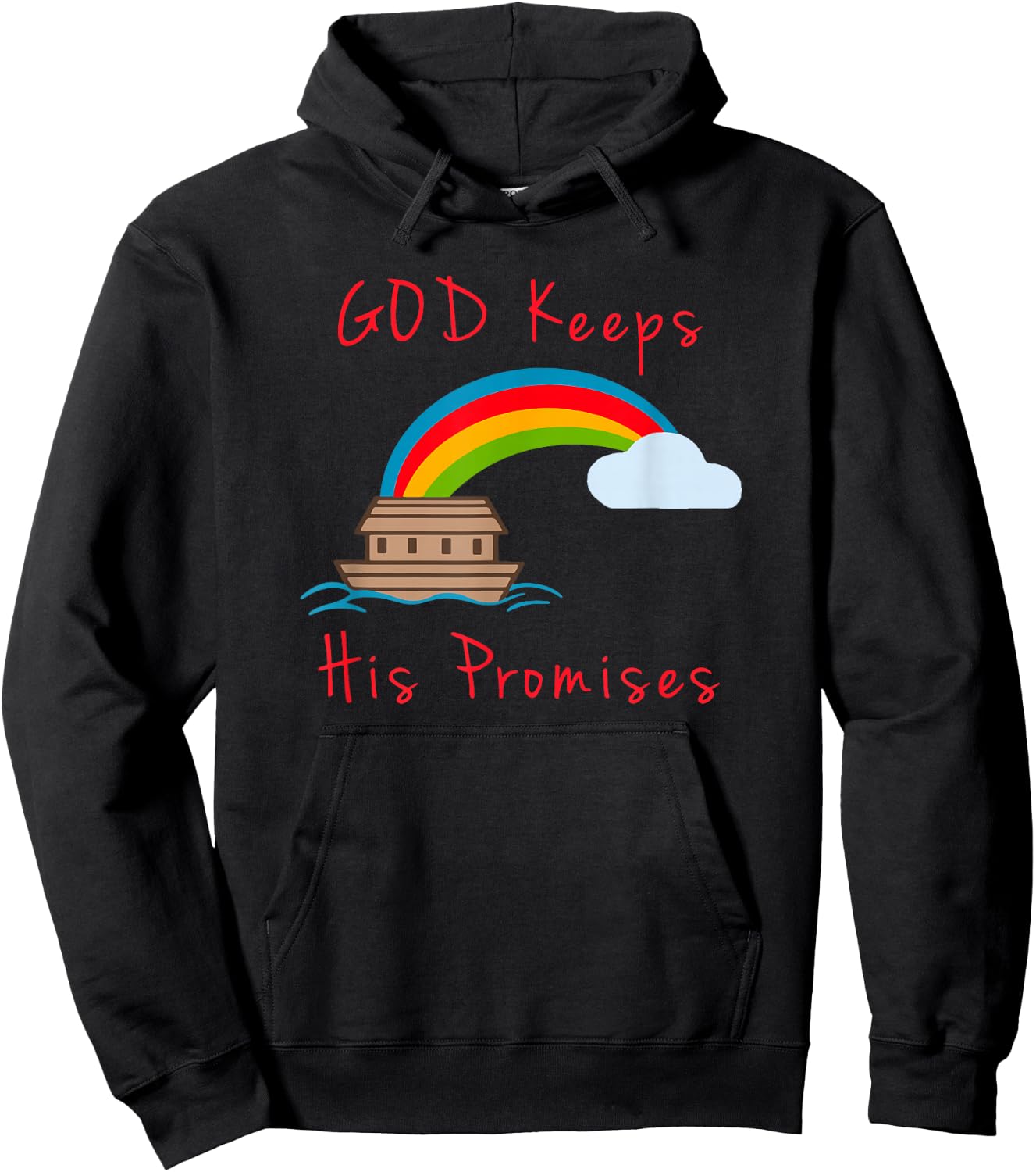 Noahs Ark God Keeps His Promises Cute Religious Hoodie - Hoodie | Black