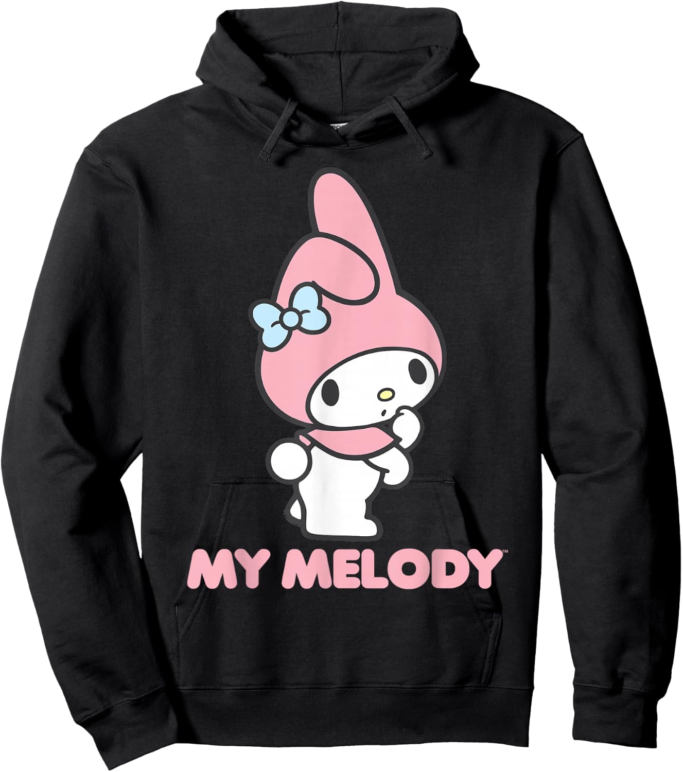 My Melody Backside Logo Shirt Hoodie - Hoodie | Black