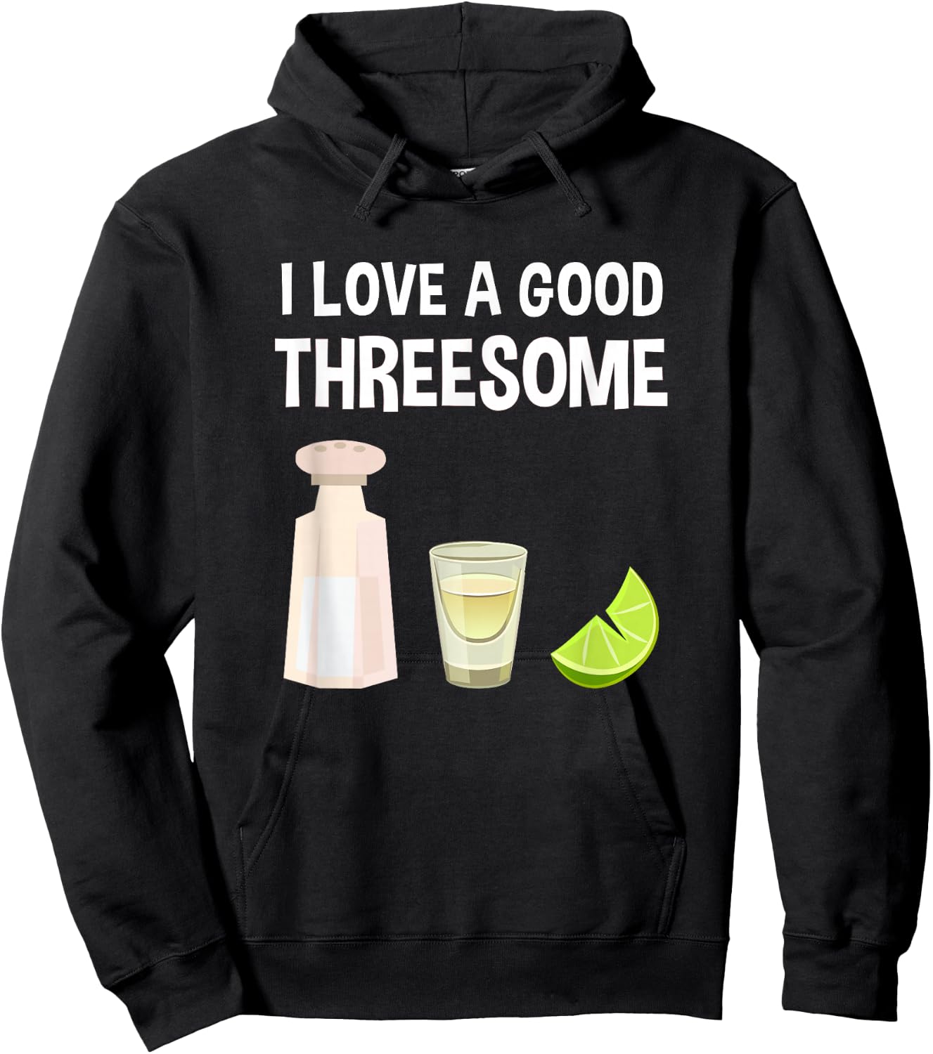Salt Lime Tequila Threesome Bartender Bar Drink Hoodie - Hoodie | Black