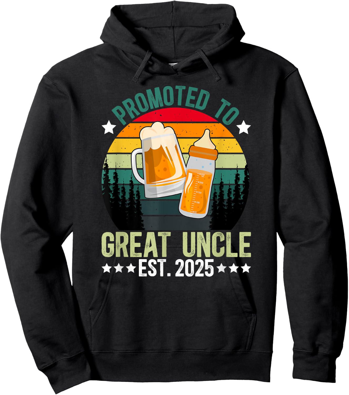 Promoted To Great Uncle 2025 New Great Uncle To Be 2025 Hoodie - Hoodie | Black
