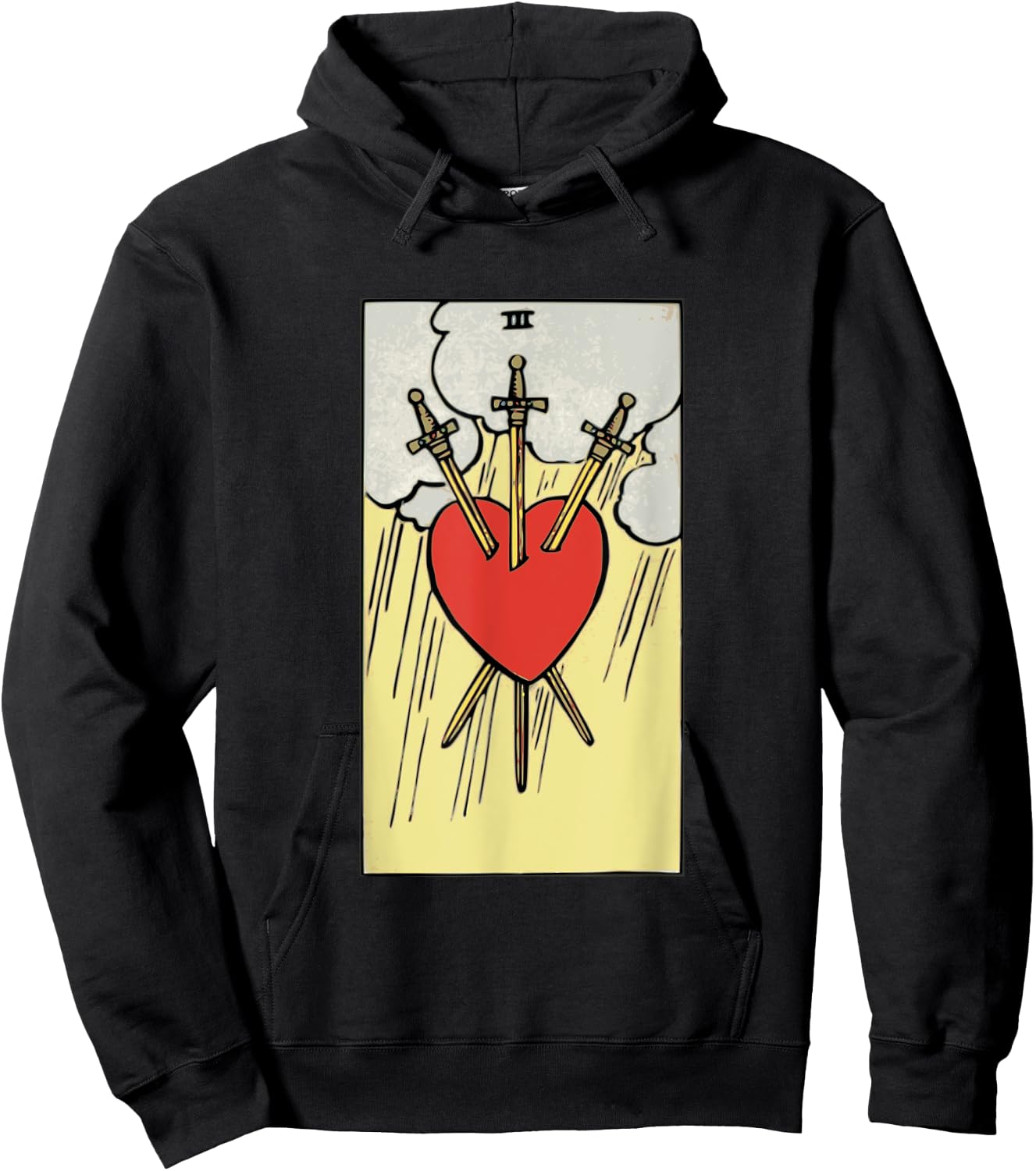 Heartbreaker Swords Tarot Card Heart Minor Arcana Funny Hoodie - Hoodie | Black