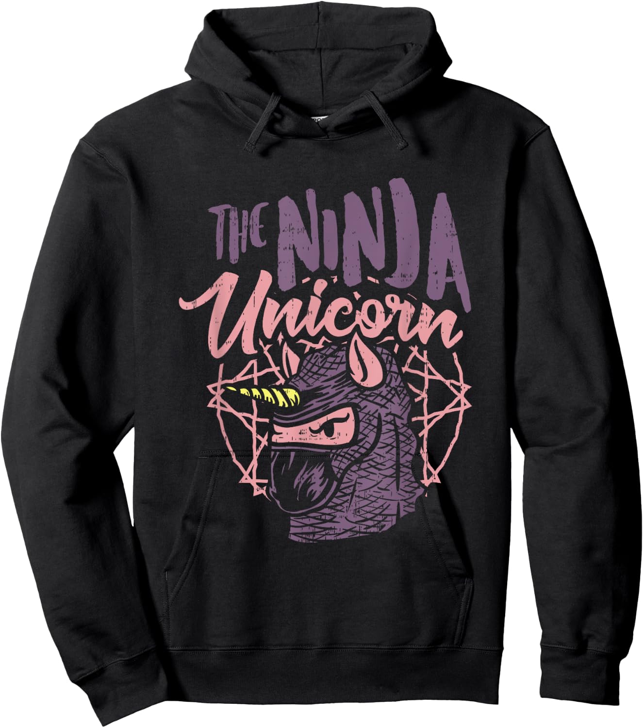The Ninja Unicorn - Fantasy Assassin with stabbing Horn Hoodie - Hoodie | Black