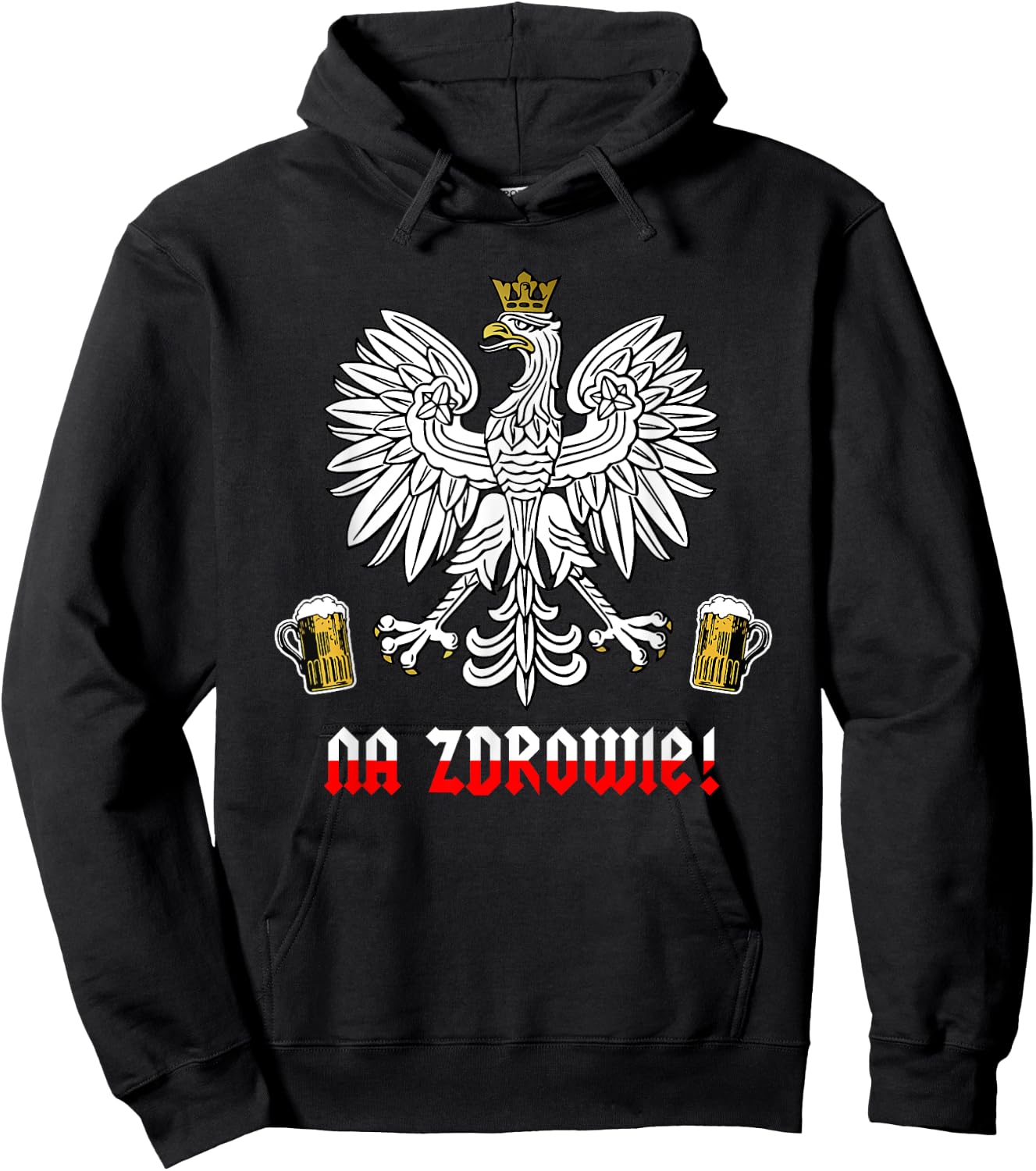 Funny Polish Pride Na Zdrowie Hoodie - Hoodie | Black