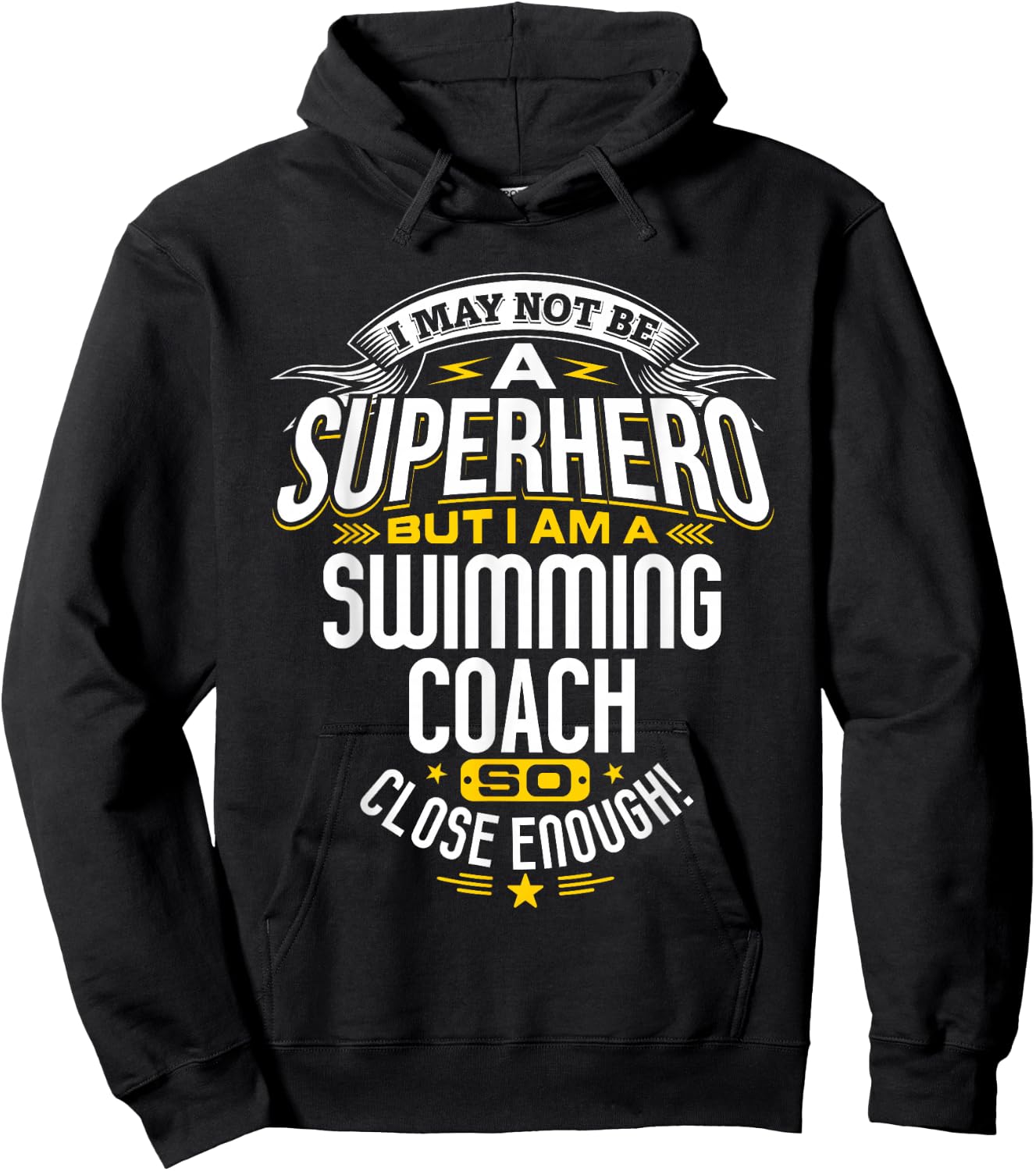 Swimming Coach Gift Superhero Swimming Shirt Hoodie - Hoodie | Black