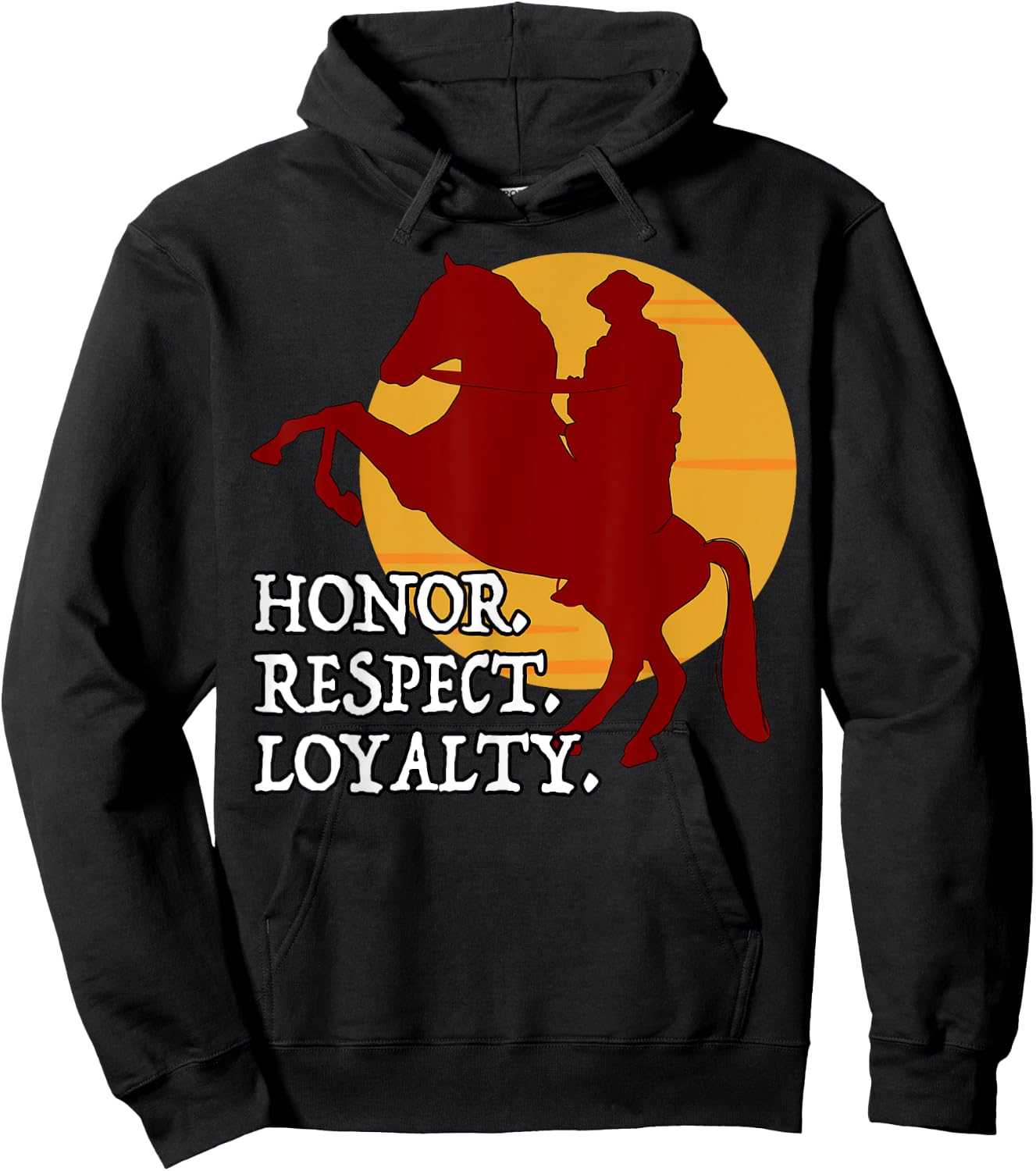 Red Horse Sunset - Honor. Respect. Loyalty. Hoodie - Hoodie | Black