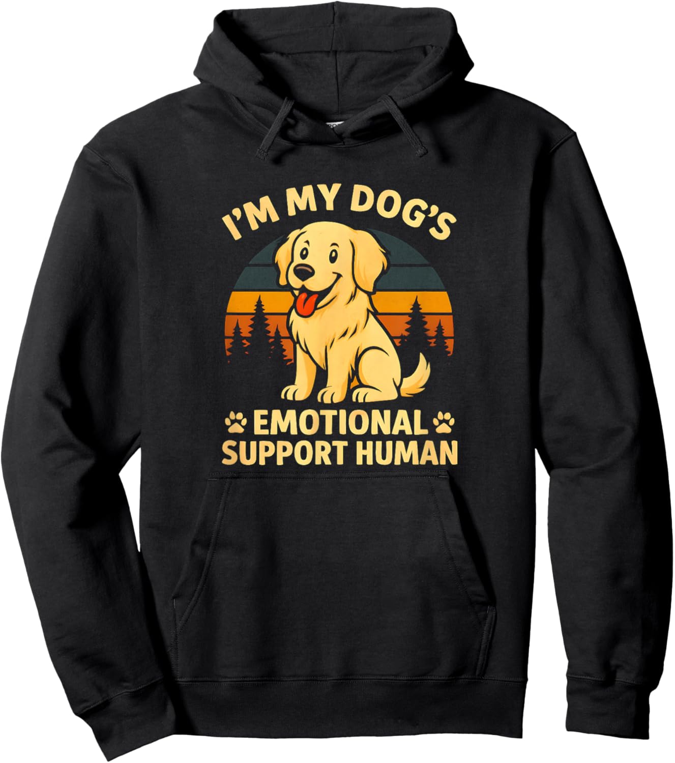 I'm My Dog's Emotional Support Human Funny Dog Lover Graphic Hoodie - Hoodie | Black