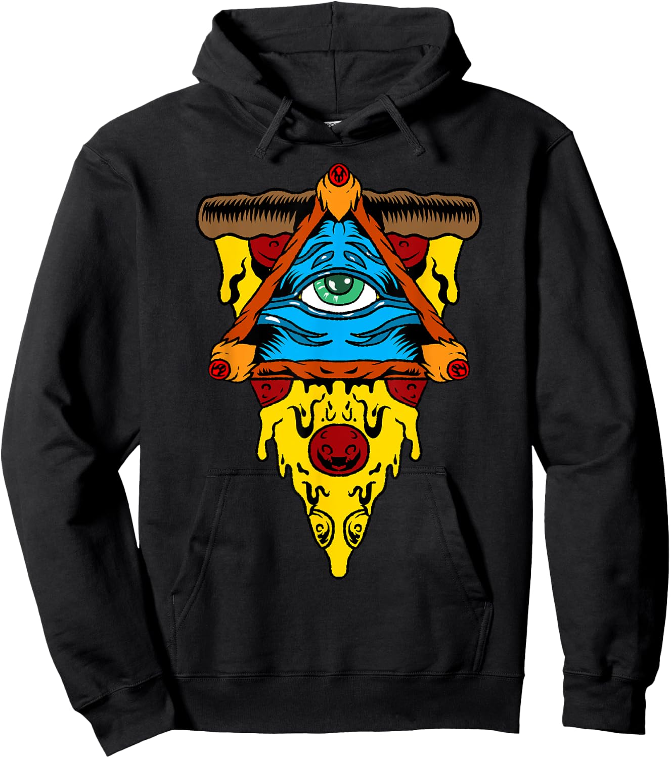 Pizza Illuminati Cool All Seeing Eye Conspiracy Gift Hoodie - Hoodie | Black