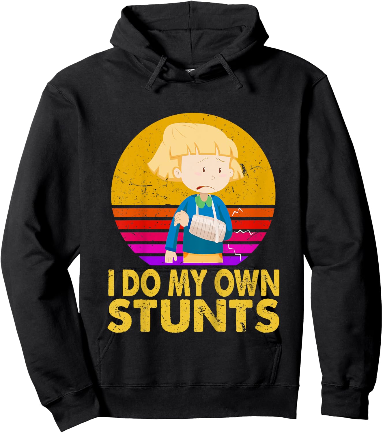 I Do My Own Stunts Broken Arm Injury Get Well Soon Gift Hoodie - Hoodie | Black