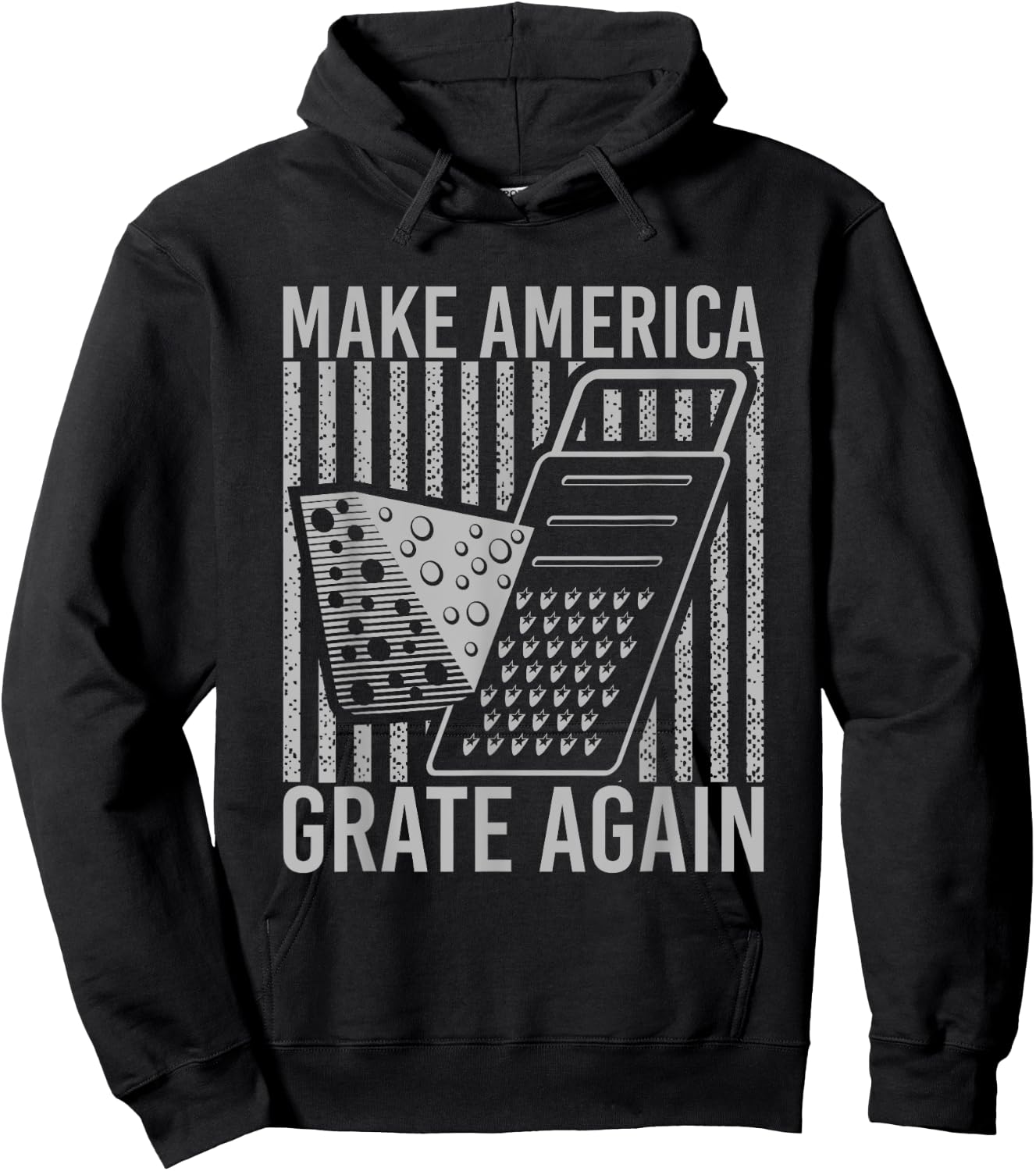 Make America Grate Again Cheese Funny Wordplay Hoodie - Hoodie | Black