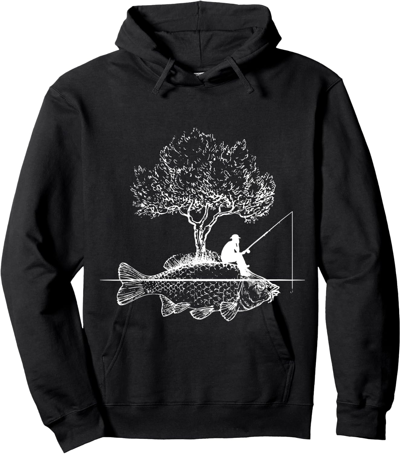 Fishing Fish Island Surreal Carp Angler Hoodie - Hoodie | Black