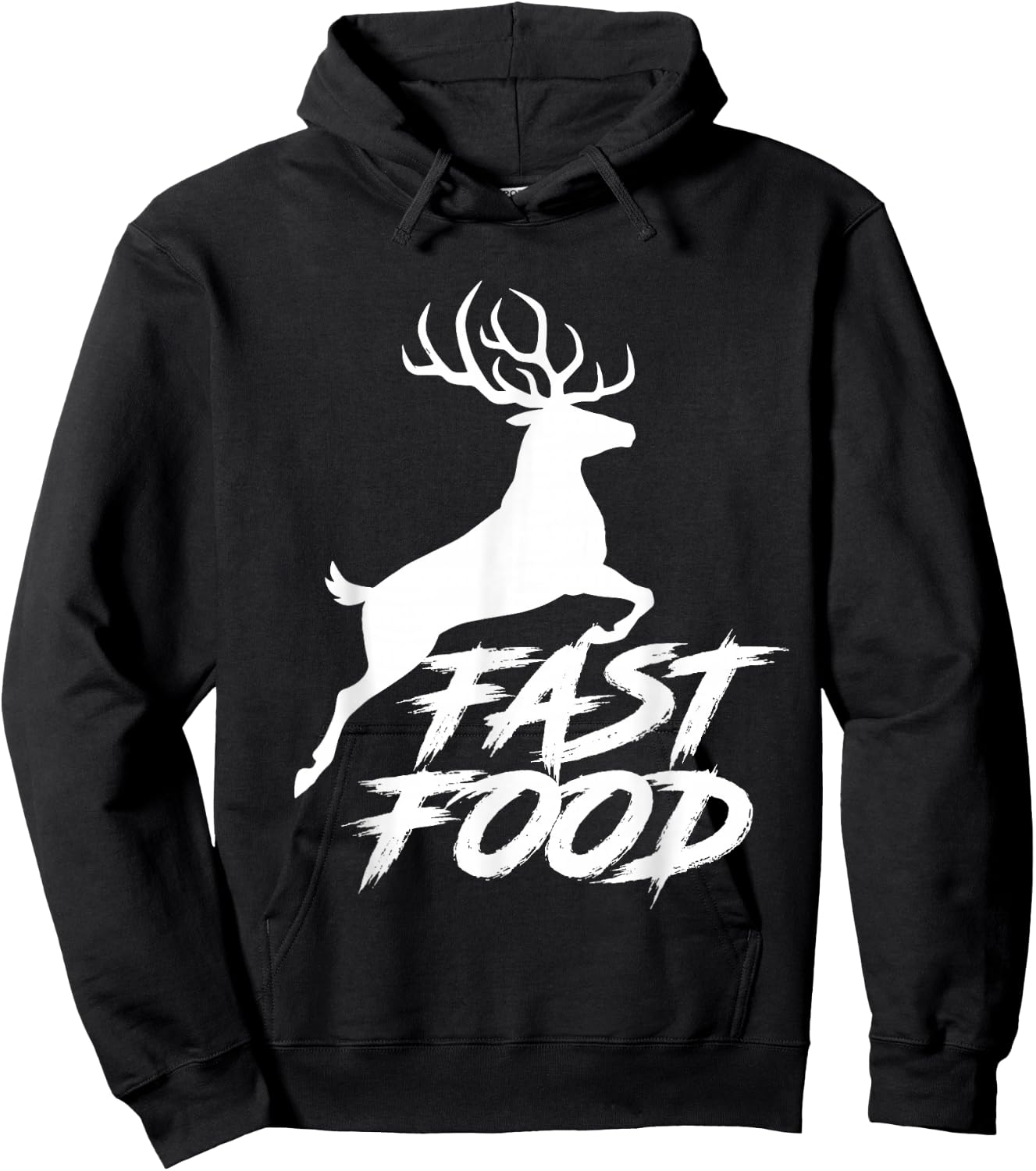 Deer Fast Food Hunting Gift Fast Food Funny Hunter Deer Hoodie - Hoodie | Black