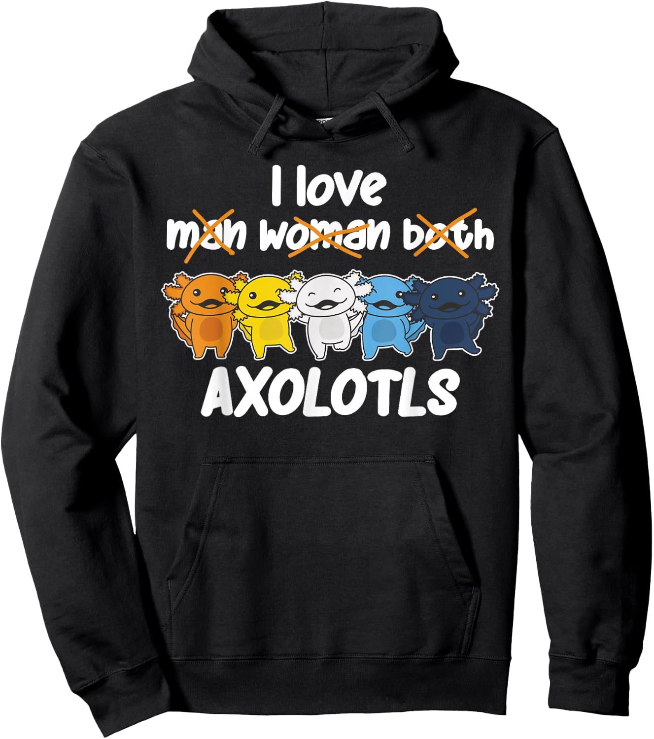 Aroace Flag Pride LGBTQ Axolotls cute Aroace Axolotl Hoodie - Hoodie | Black