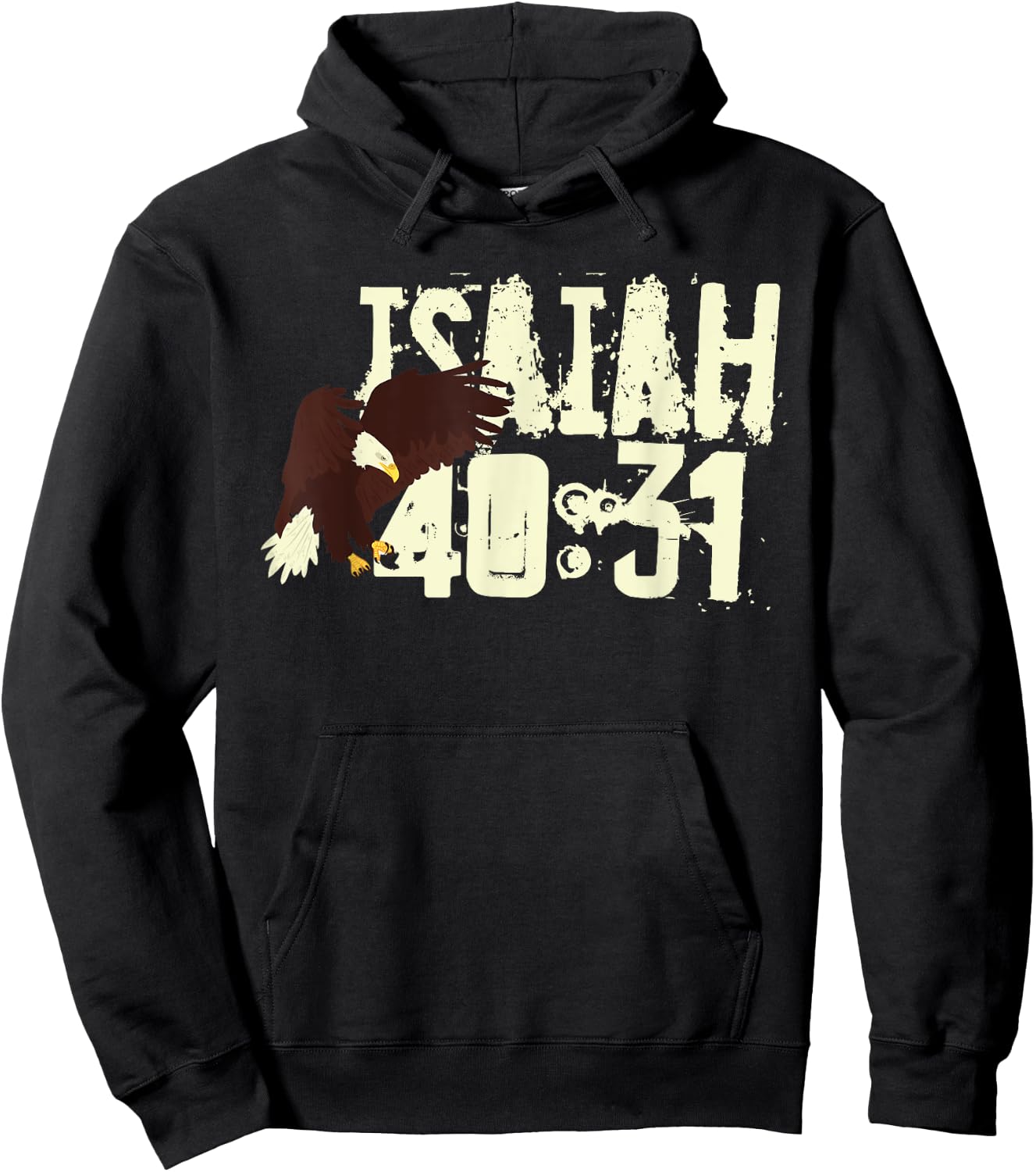 Eagle - Christian Faith Bible Verse - Isaiah 40:31 Soaring Hoodie - Hoodie | Black