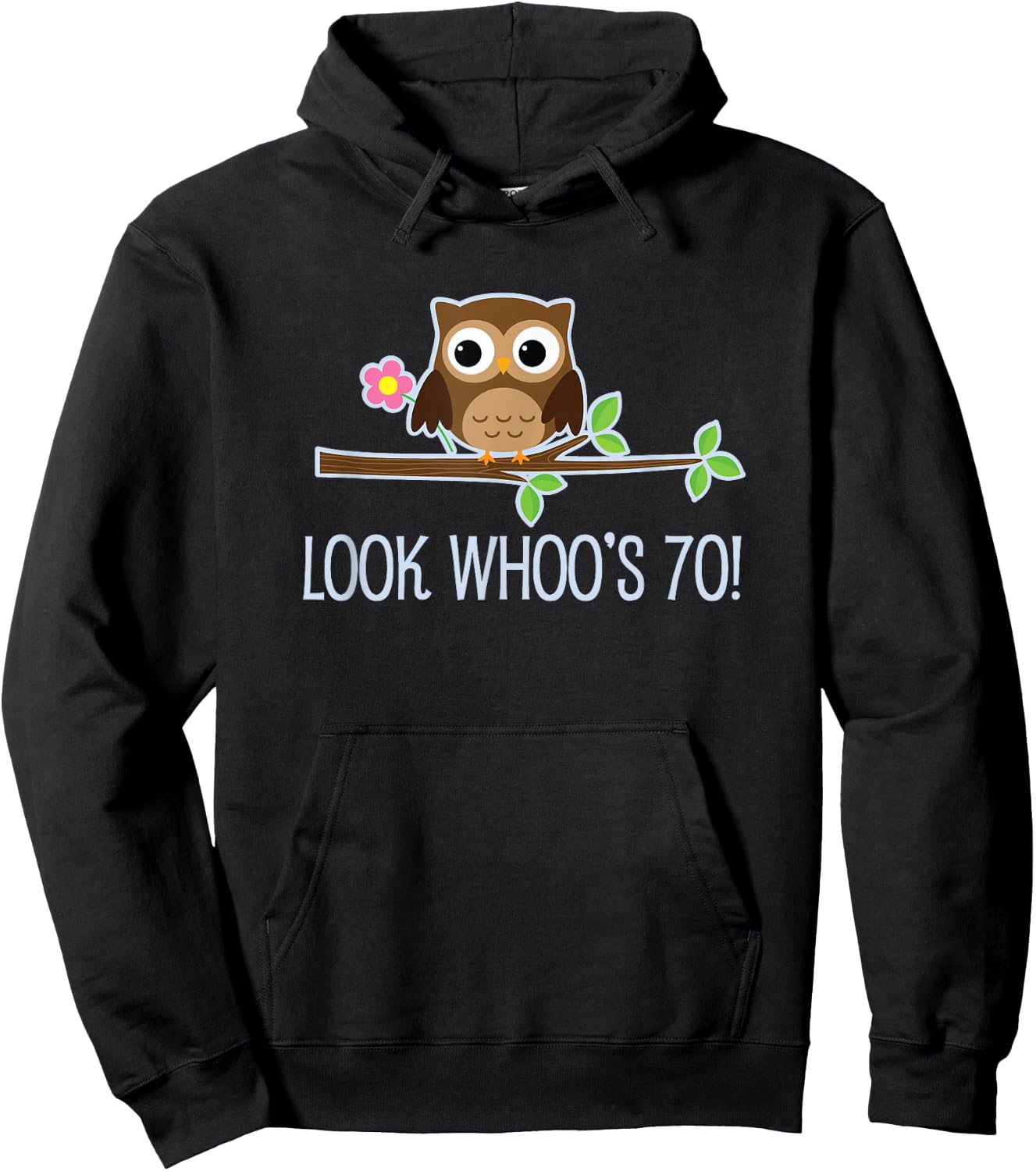70th Birthday Party Look Whoos 70 Owl Hoodie - Hoodie | Black