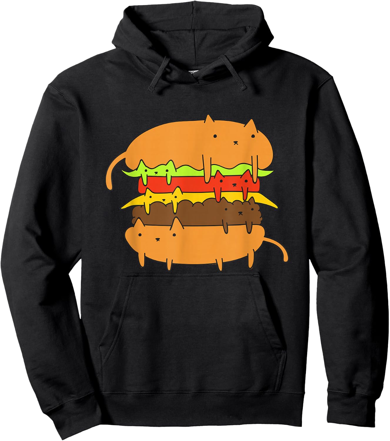 Cat Cheese Burger Hoodie - Hoodie | Black