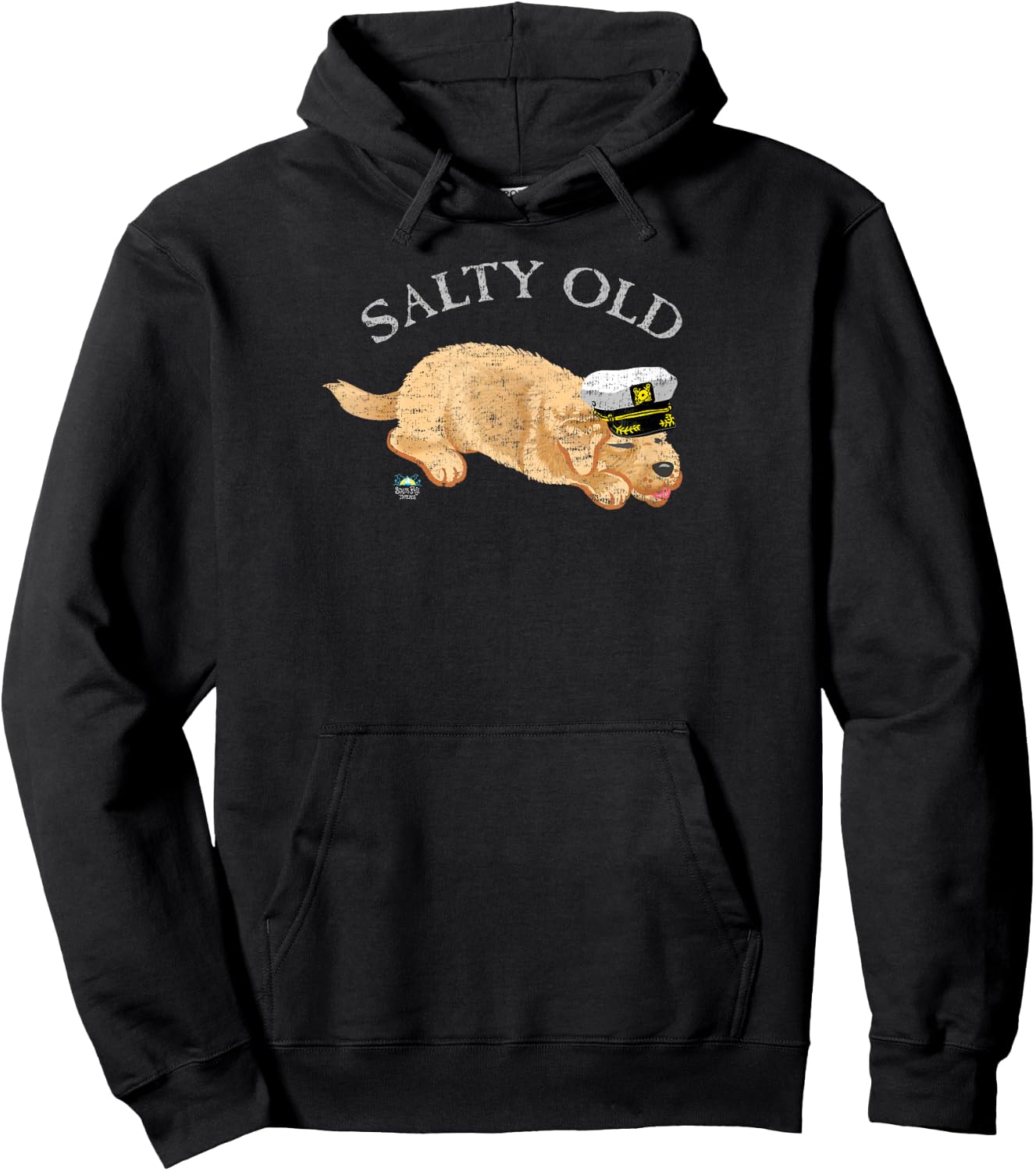 Salty Old Dog Puppy Men Women Girls Kids Hoodie - Hoodie | Black