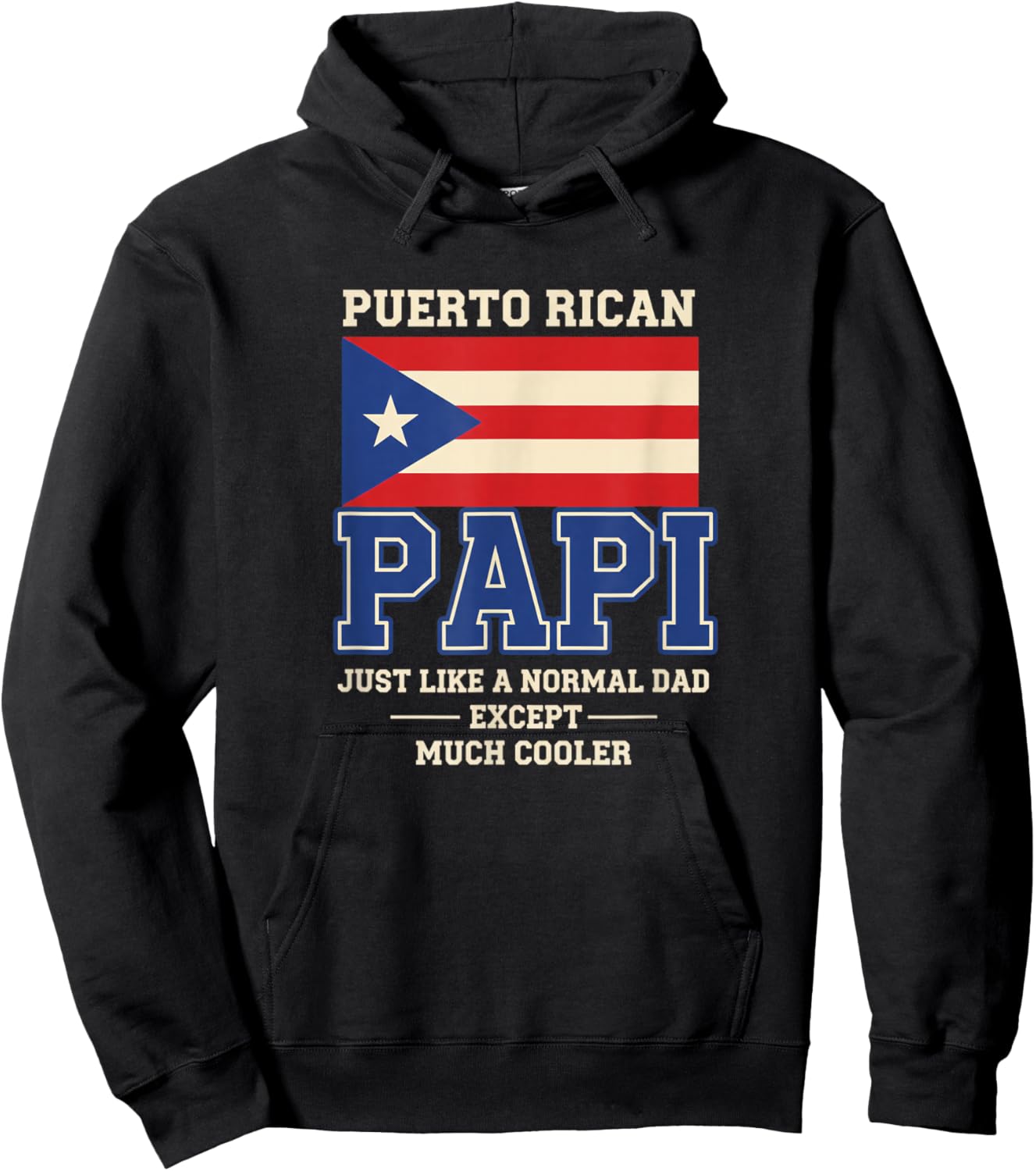 Puerto Rican Papi Just Like A Normal Dad Except Much Cooler Hoodie - Hoodie | Black