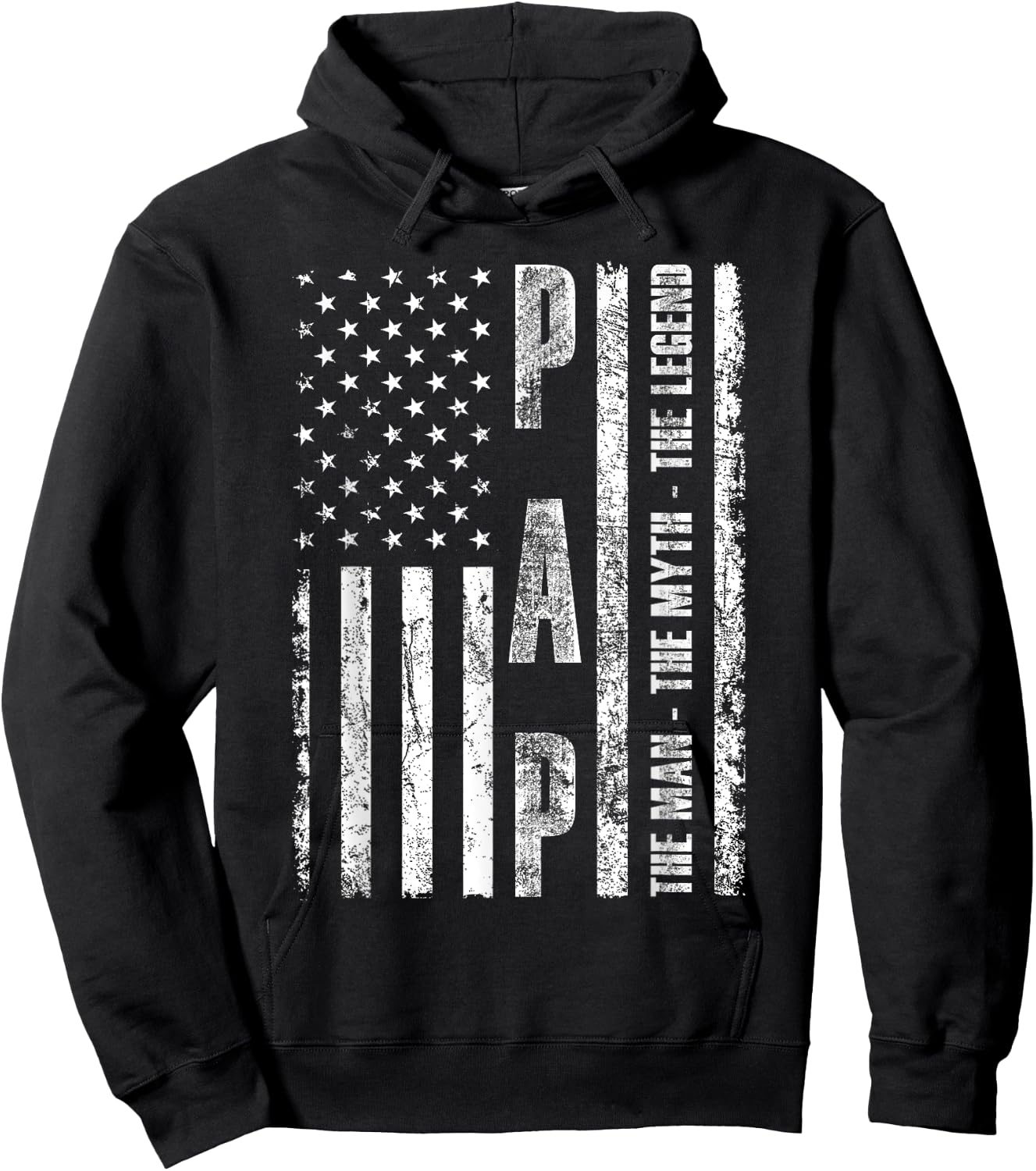 Pap The Man The Myth The Legend US Flag Hoodie - Hoodie | Black