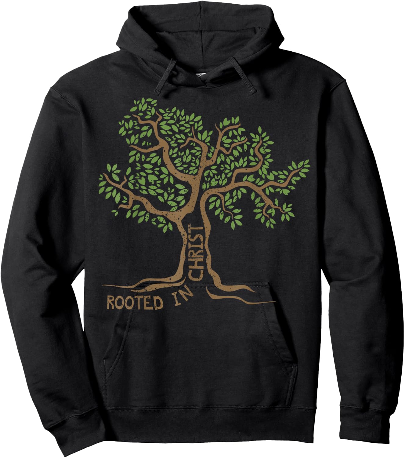 Rooted in Christ Jesus Tree Christian Faith Gift Hoodie - Hoodie | Black