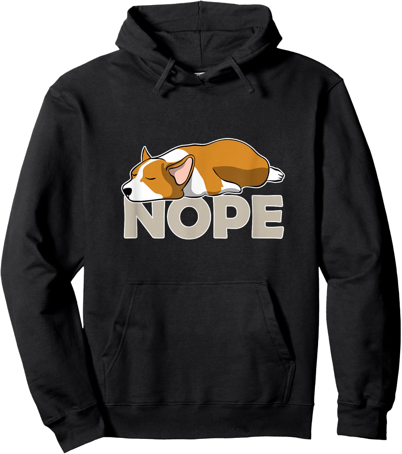Nope Lazy Corgi Shirt Hoodie - Hoodie | Black