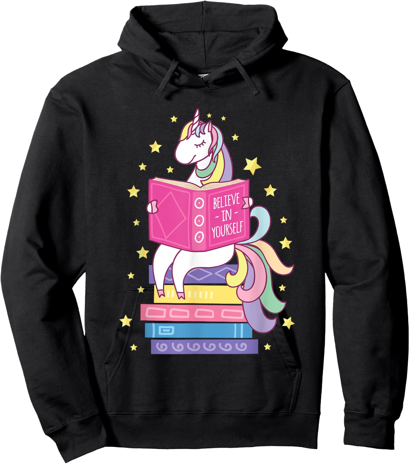 Reading Library Unicorn Read Books Lover Reader Gift Hoodie - Hoodie | Black